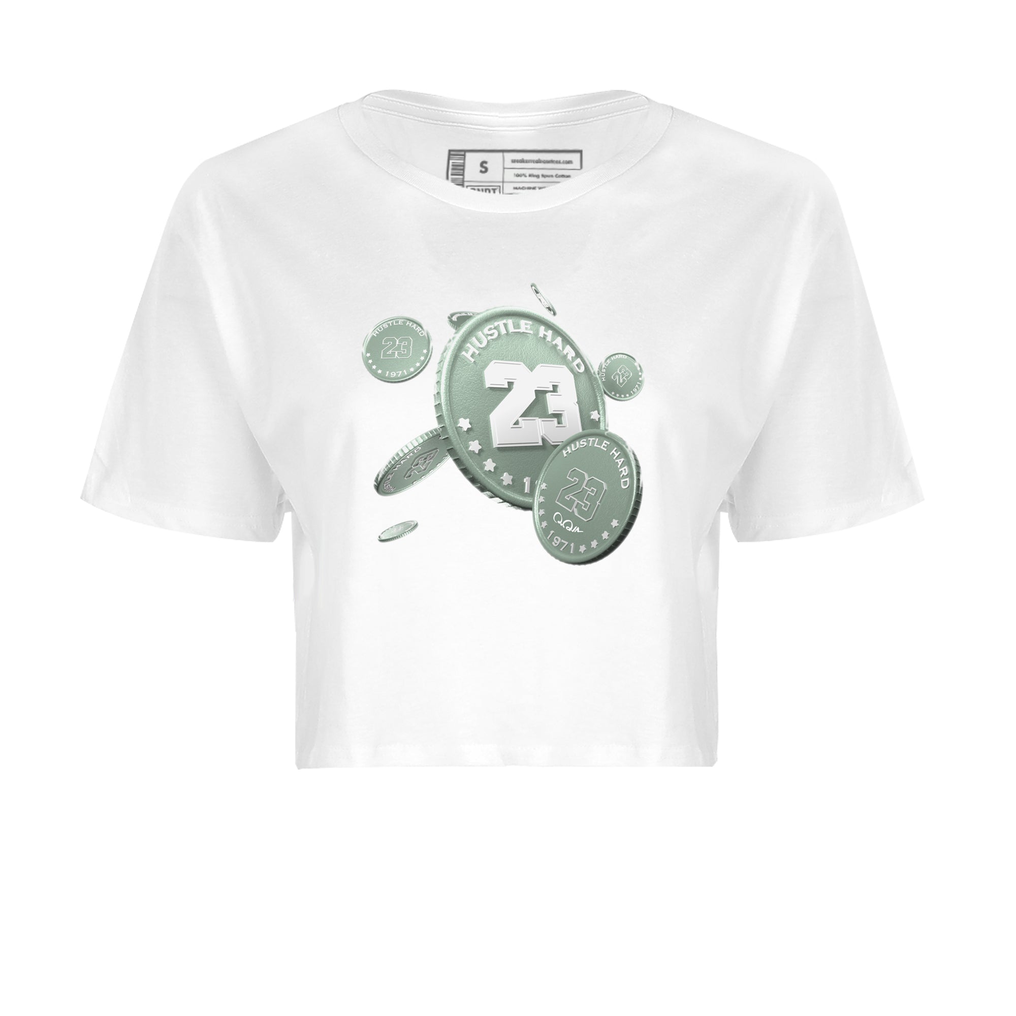 Dunk Mica Green Sneaker Match Tees Coin Drop Sneaker Tees Dunk OG Low Mica Green Sneaker Release Tees Women's Shirts White 2