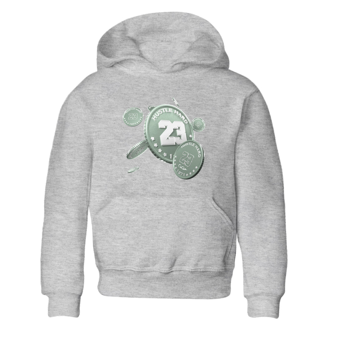 Dunk Mica Green Sneaker Match Tees Coin Drop Sneaker Tees Dunk OG Low Mica Green Sneaker Release Tees Kids Shirts Heather Grey 2