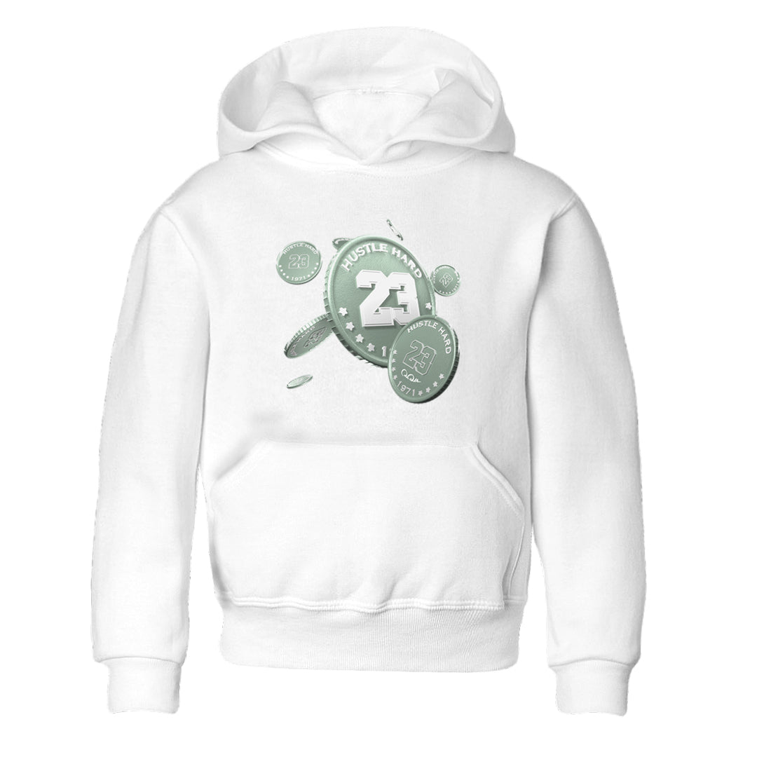 Dunk Mica Green Sneaker Match Tees Coin Drop Sneaker Tees Dunk OG Low Mica Green Sneaker Release Tees Kids Shirts White 2