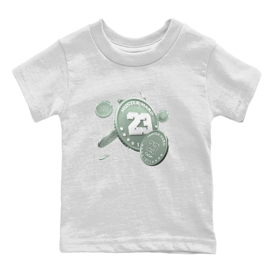 Dunk Mica Green Sneaker Match Tees Coin Drop Sneaker Tees Dunk OG Low Mica Green Sneaker Release Tees Kids Shirts White 2