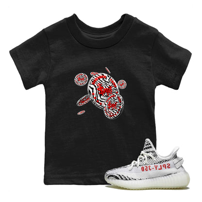 Yeezy 350 Zebra Sneaker Match Tees Coin Drop Sneaker Tees Yeezy Boost 350 V2 Zebra Sneaker Release Tees Kids Shirts Black 1