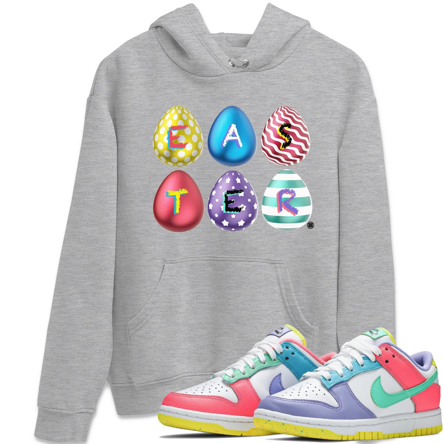 Dunk Easter Candy Sneaker Tees Drip Gear Zone Colorful Easter Sneaker Tees Holiday Easter T-Shirt Shirt Unisex Shirts Heather Grey 1