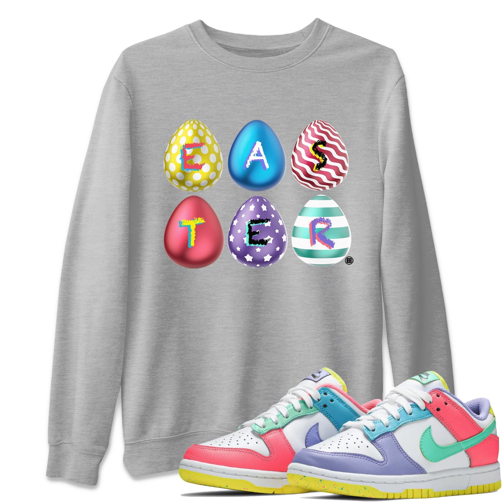 Dunk Easter Candy Colorful Easter Crew Neck Sneaker Tees Holiday Easter T-Shirt Sneaker T-Shirts Washing and Care Tip