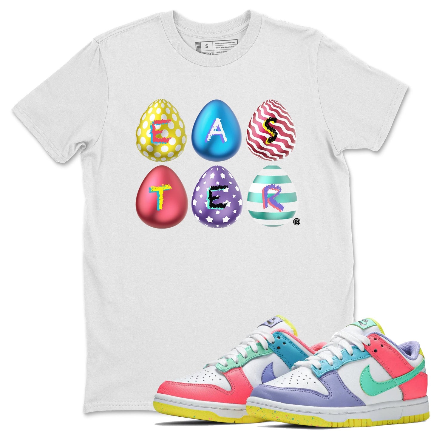 Dunk Easter Candy Sneaker Tees Drip Gear Zone Colorful Easter Sneaker Tees Holiday Easter T-Shirt Shirt Unisex Shirts White 1