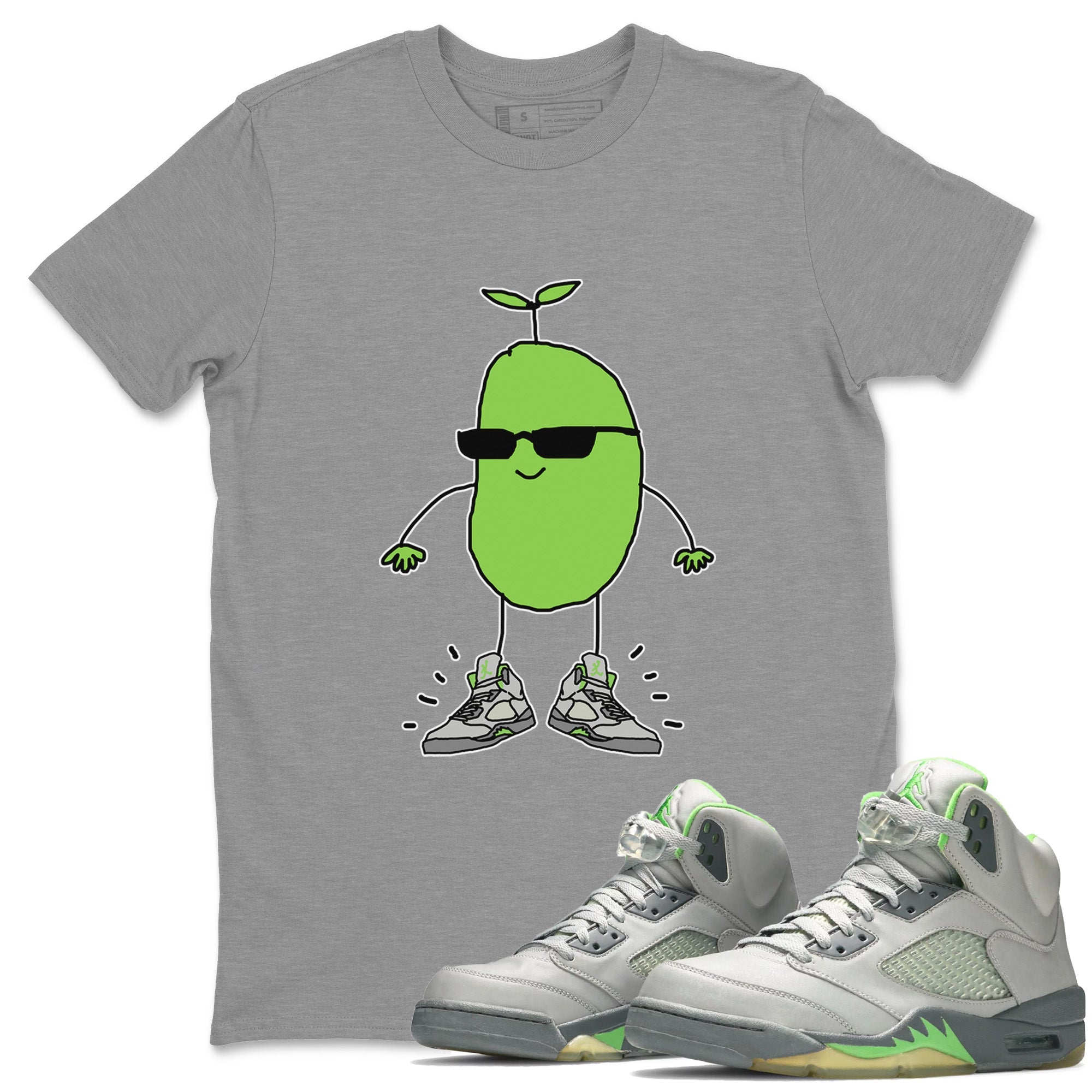 Jordan 5 Green Bean Sneaker Matching T-Shirt Cool Beans Sneaker Tees Jordan 5 Green Bean Sneaker Release Tees Crew Neck Tees