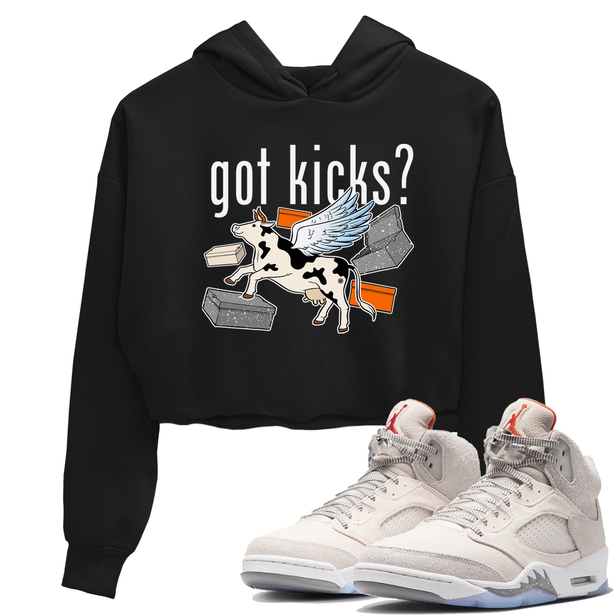 5s Craft shirt to match jordans Cow Got Kicks sneaker tees Air Jordan 5 Craft Drip Gear Zone Black 1 crop length shirt