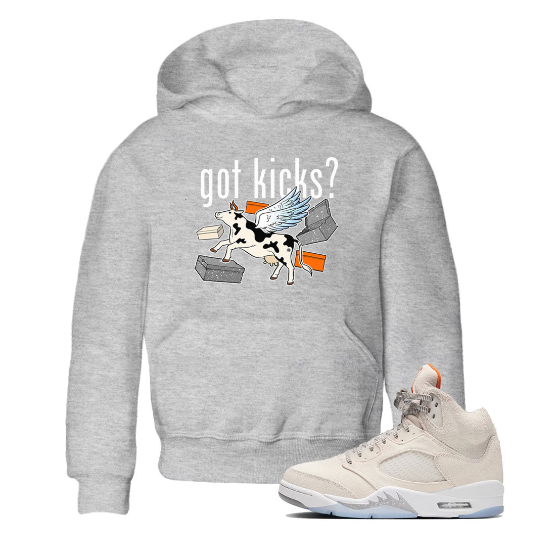 5s Craft shirt to match jordans Cow Got Kicks sneaker tees Air Jordan 5 Craft Drip Gear Zone baby toddler Heather Grey 1 cotton Shirt