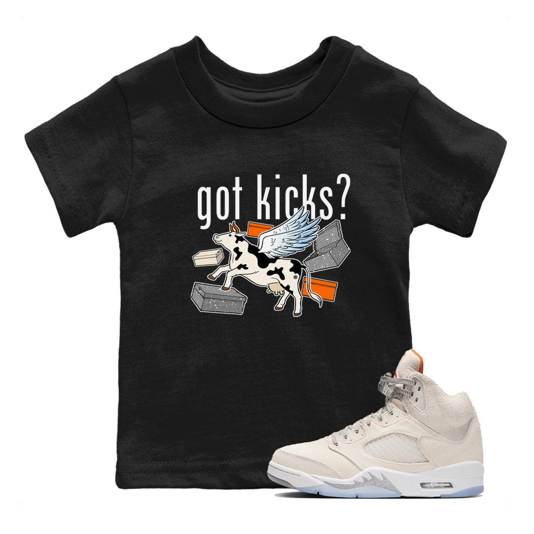 5s Craft shirt to match jordans Cow Got Kicks sneaker tees Air Jordan 5 Craft Drip Gear Zone baby toddler Black 1 cotton Shirt