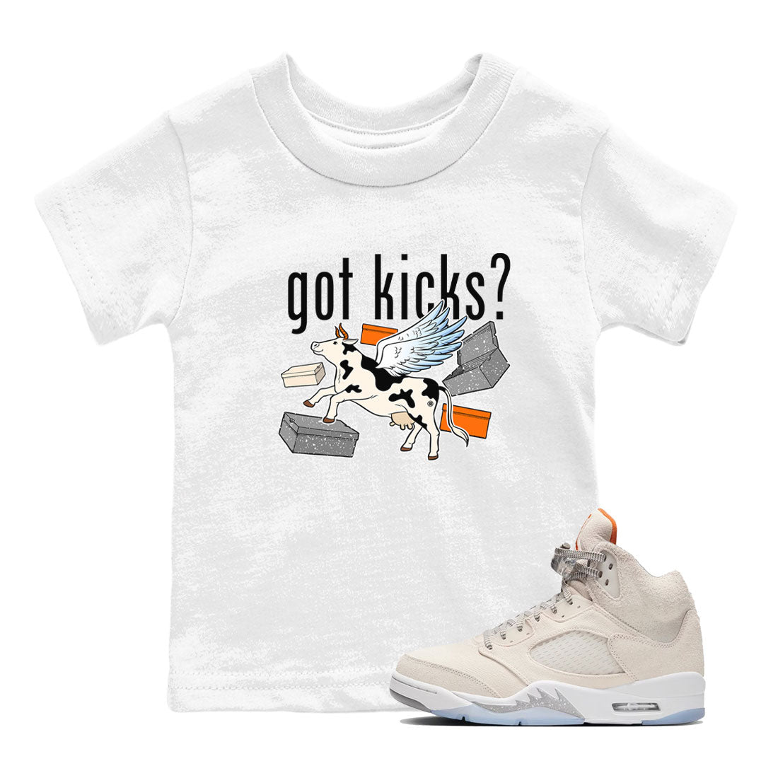 5s Craft shirt to match jordans Cow Got Kicks sneaker tees Air Jordan 5 Craft Drip Gear Zone baby toddler White 1 cotton Shirt