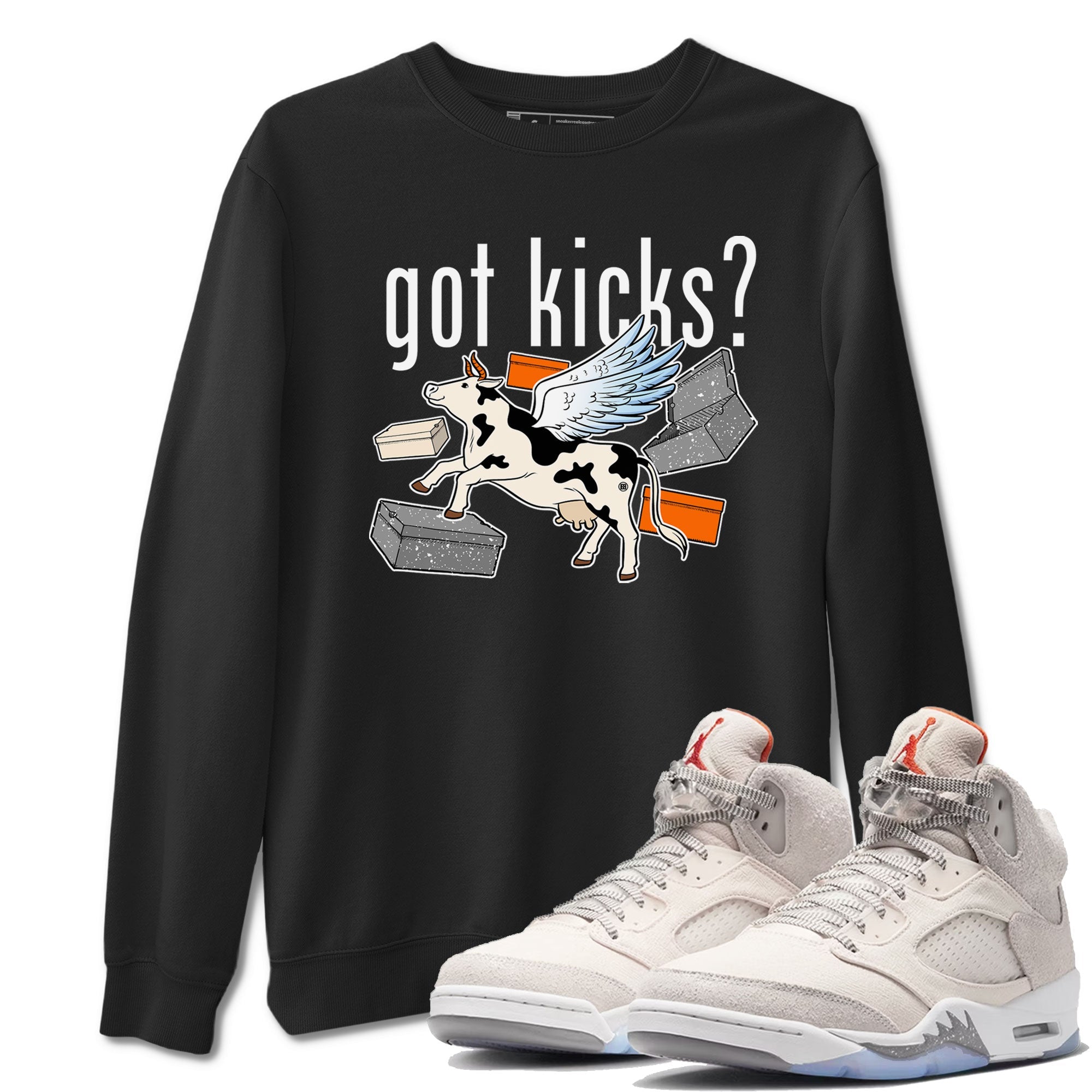 5s Craft shirt to match jordans Cow Got Kicks sneaker tees Air Jordan 5 Craft Drip Gear Zone unisex cotton Black 1 crew neck shirt