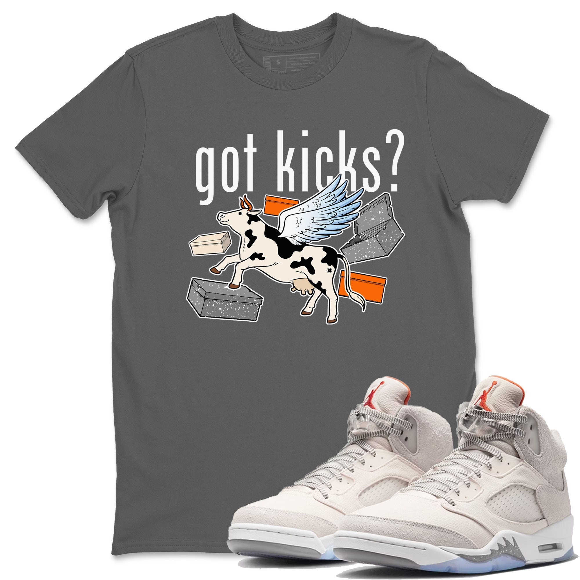 5s Craft shirt to match jordans Cow Got Kicks sneaker tees Air Jordan 5 Craft Drip Gear Zone unisex cotton Cool Grey 1 crew neck shirt