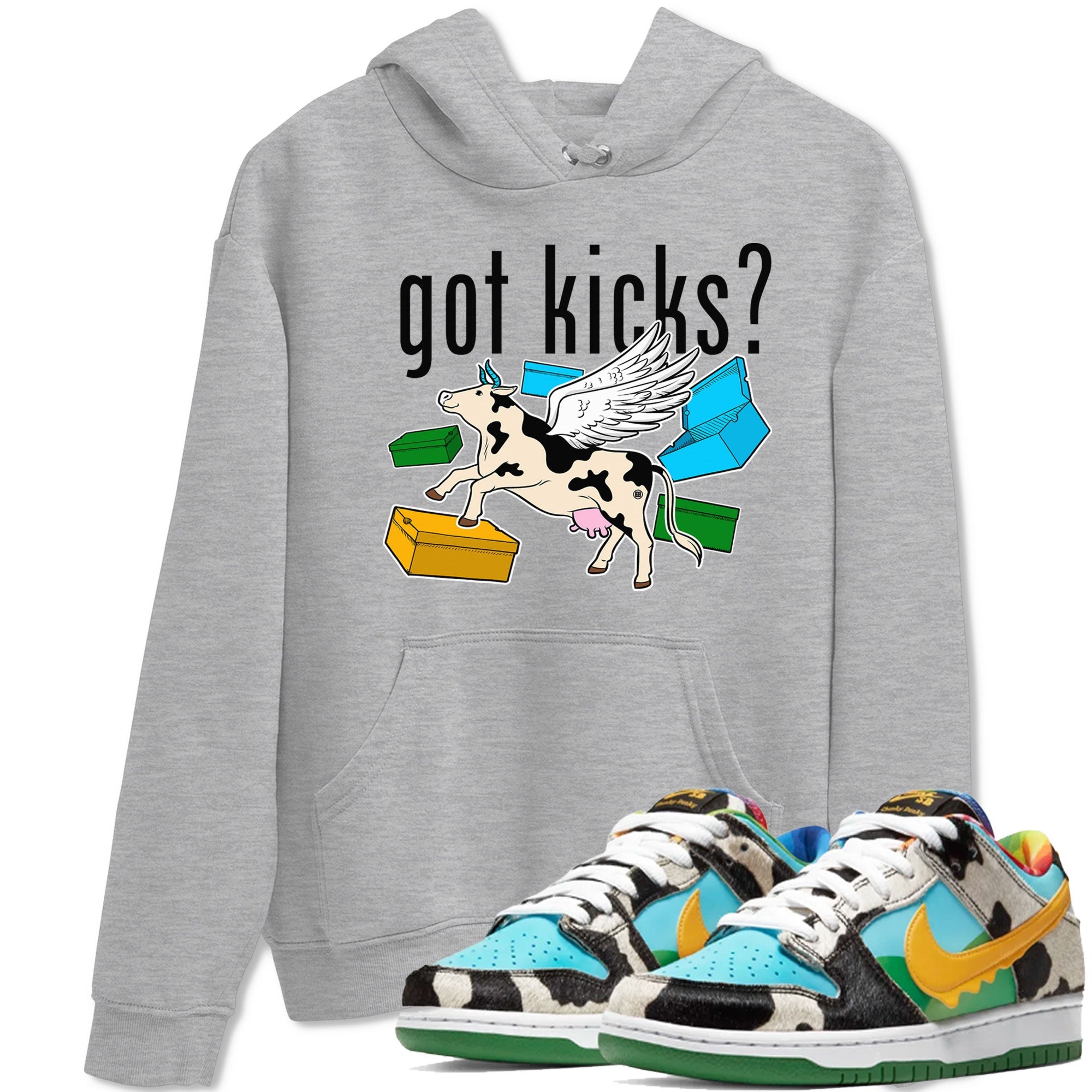 Nike Dunk Chunky Dunky shirt to match jordans Cow Got Kicks sneaker tees Dunks Chunky Dunky Drip Gear Zone unisex cotton Heather Grey 1 crew neck shirt