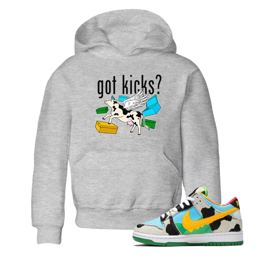 Nike Dunk Chunky Dunky shirt to match jordans Cow Got Kicks sneaker tees Dunks Chunky Dunky Drip Gear Zone baby toddler Heather Grey 1 cotton Shirt