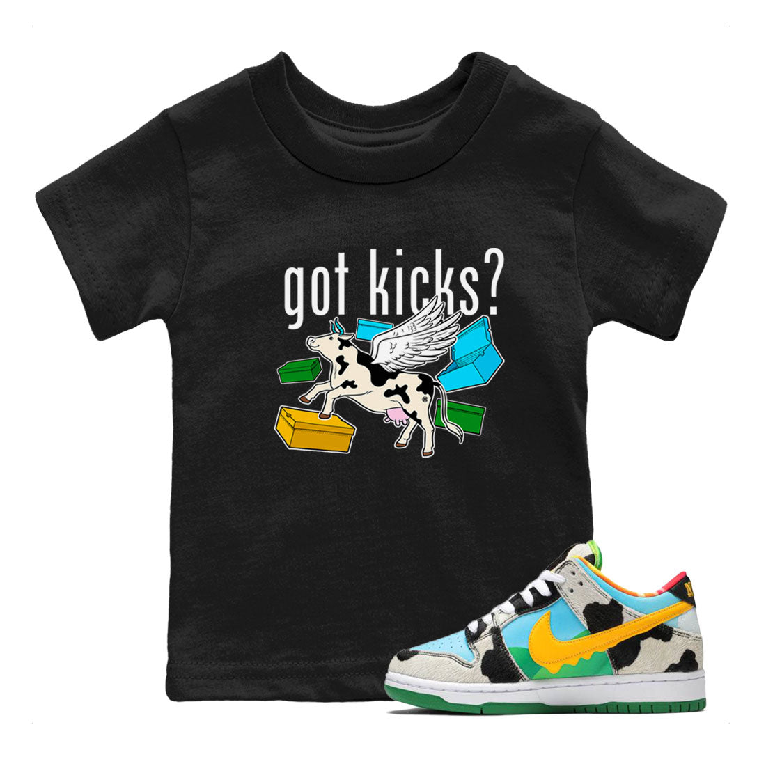 Nike Dunk Chunky Dunky shirt to match jordans Cow Got Kicks sneaker tees Dunks Chunky Dunky Drip Gear Zone baby toddler Black 1 cotton Shirt