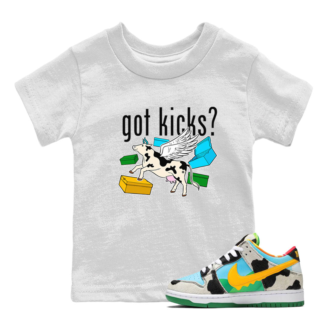 Nike Dunk Chunky Dunky shirt to match jordans Cow Got Kicks sneaker tees Dunks Chunky Dunky Drip Gear Zone baby toddler White 1 cotton Shirt
