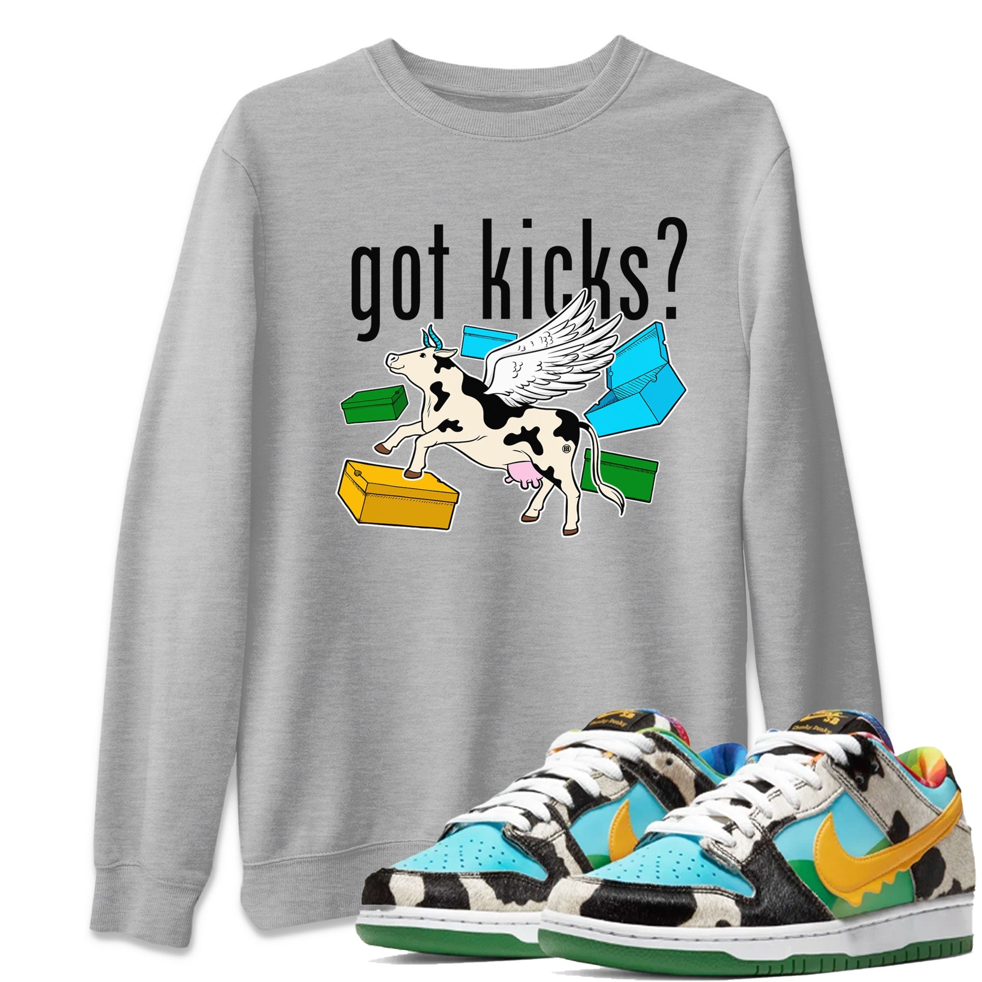 Nike Dunk Chunky Dunky shirt to match jordans Cow Got Kicks sneaker tees Dunks Chunky Dunky Drip Gear Zone unisex cotton Heather Grey 1 crew neck shirt