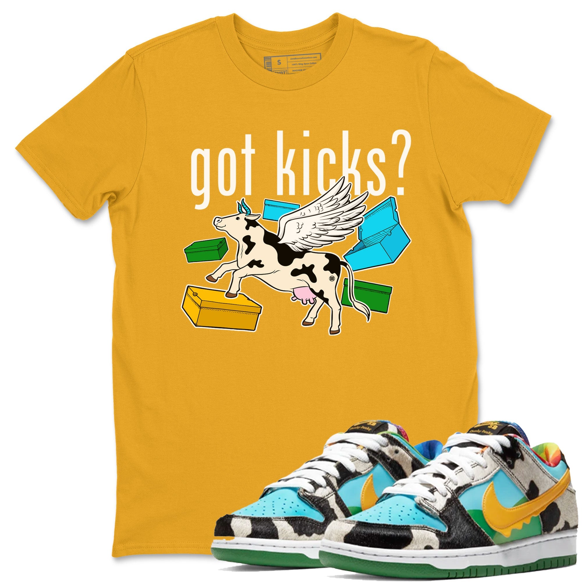 Nike Dunk Chunky Dunky shirt to match jordans Cow Got Kicks sneaker tees Dunks Chunky Dunky Drip Gear Zone unisex cotton Gold 1 crew neck shirt