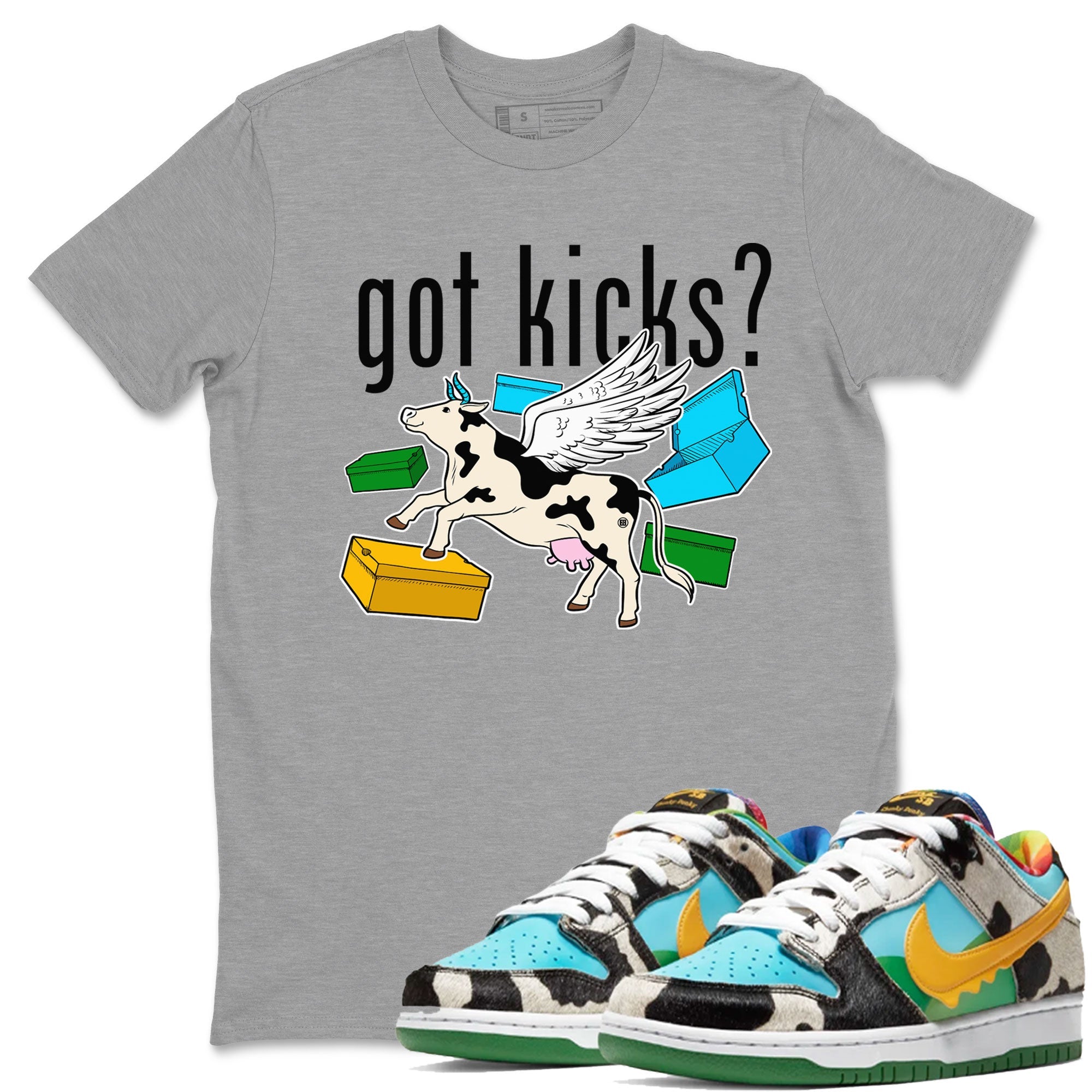 Nike Dunk Chunky Dunky shirt to match jordans Cow Got Kicks sneaker tees Dunks Chunky Dunky Drip Gear Zone unisex cotton Heather Grey 1 crew neck shirt