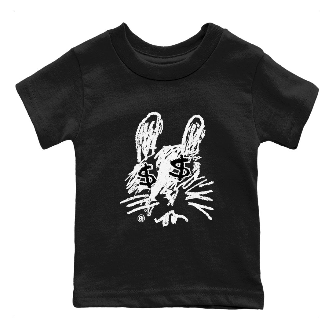1s Black White shirt to match jordans streetwear brand Crayon Bunny sneaker tees Air Jordan 1 Black White Drip Gear Zone baby toddler Black 2 cotton Shirt