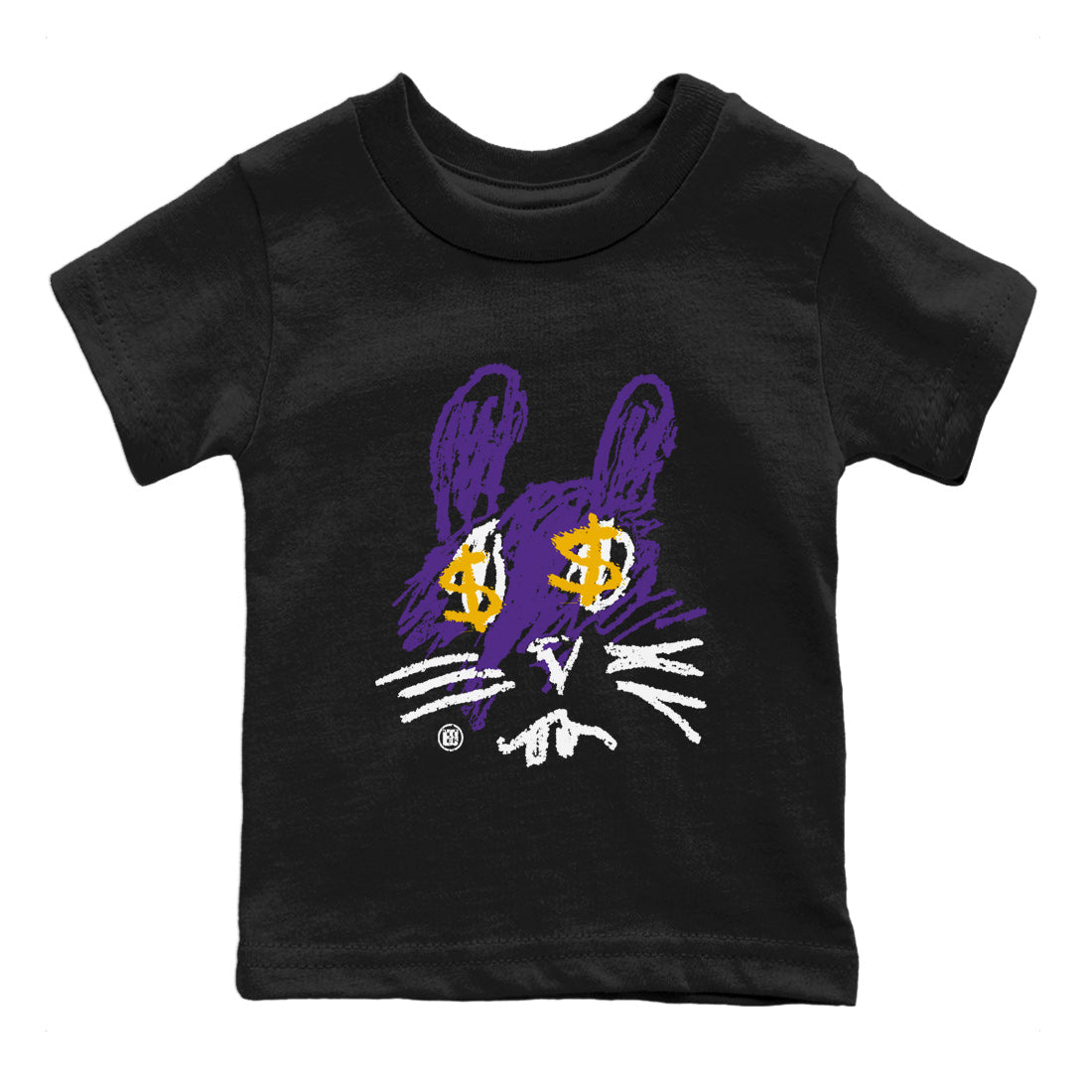 Air Jordan 12 Field Purple Sneaker Match Tees Crayon Bunny Streetwear Sneaker Shirt AJ12 Field Purple Drip Gear Zone Sneaker Matching Clothing Kids Shirts Black 2