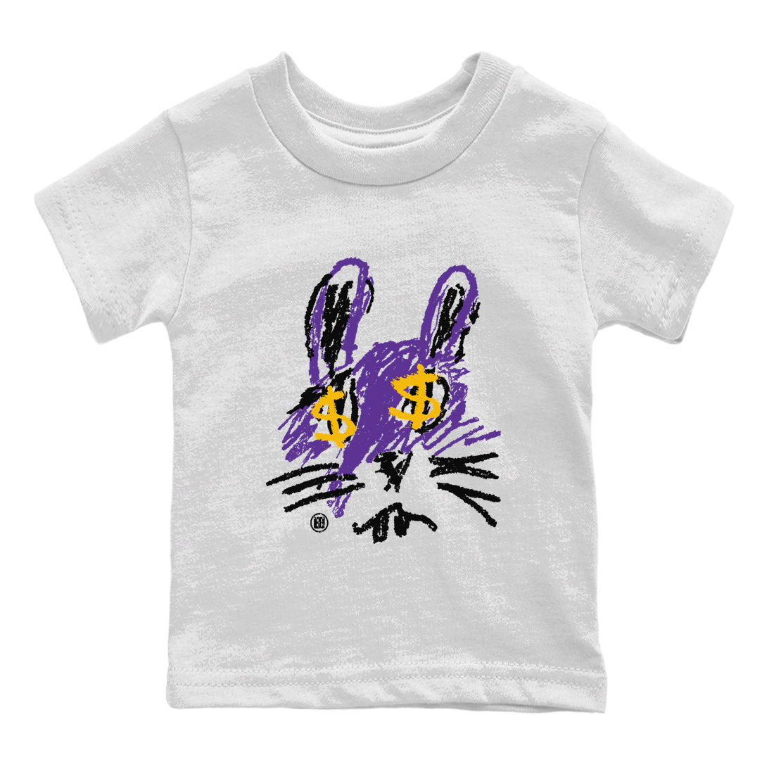 Air Jordan 12 Field Purple Sneaker Match Tees Crayon Bunny Streetwear Sneaker Shirt AJ12 Field Purple Drip Gear Zone Sneaker Matching Clothing Kids Shirts White 2