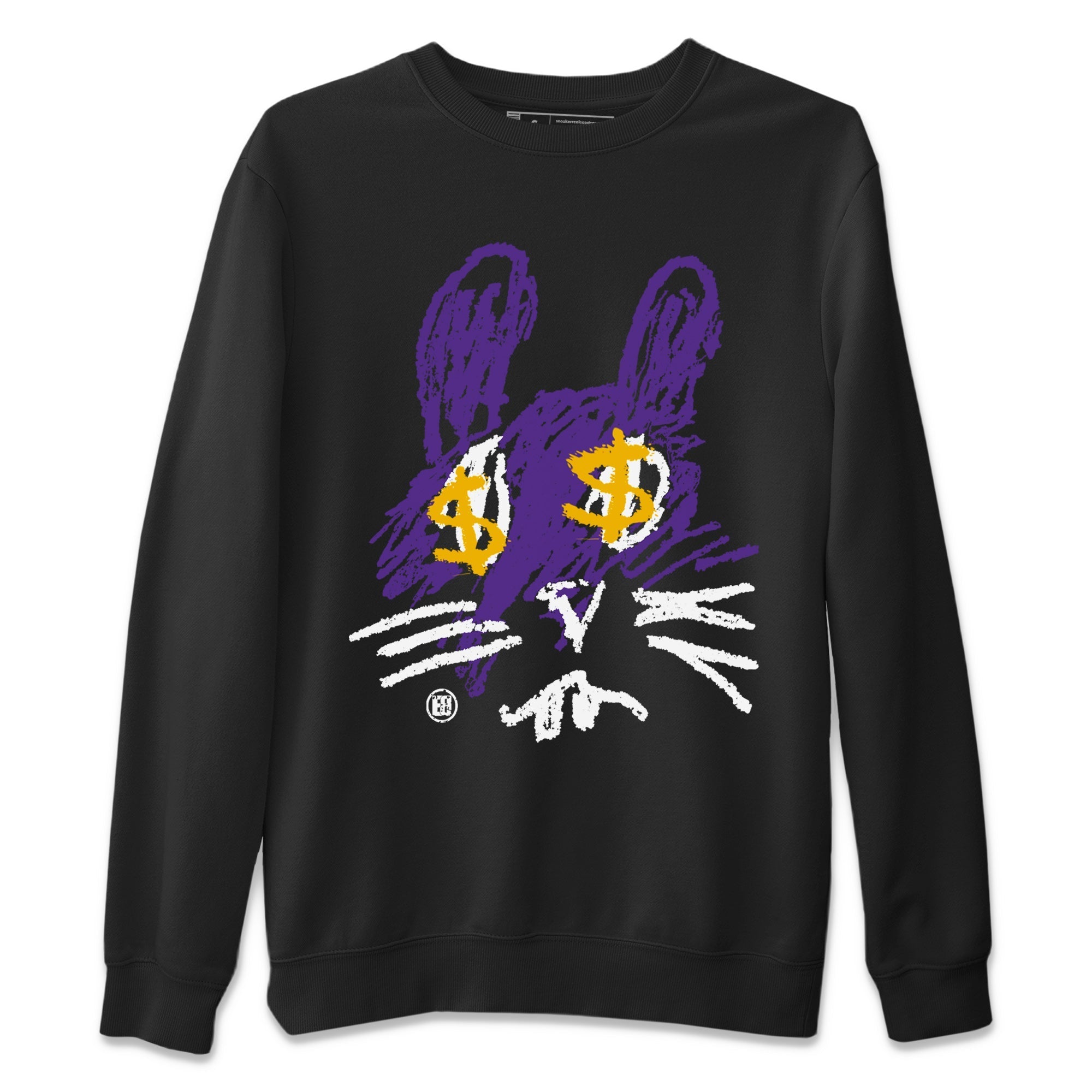 Air Jordan 12 Field Purple Sneaker Match Tees Crayon Bunny Streetwear Sneaker Shirt AJ12 Field Purple Drip Gear Zone Sneaker Matching Clothing Unisex Shirts Black 2