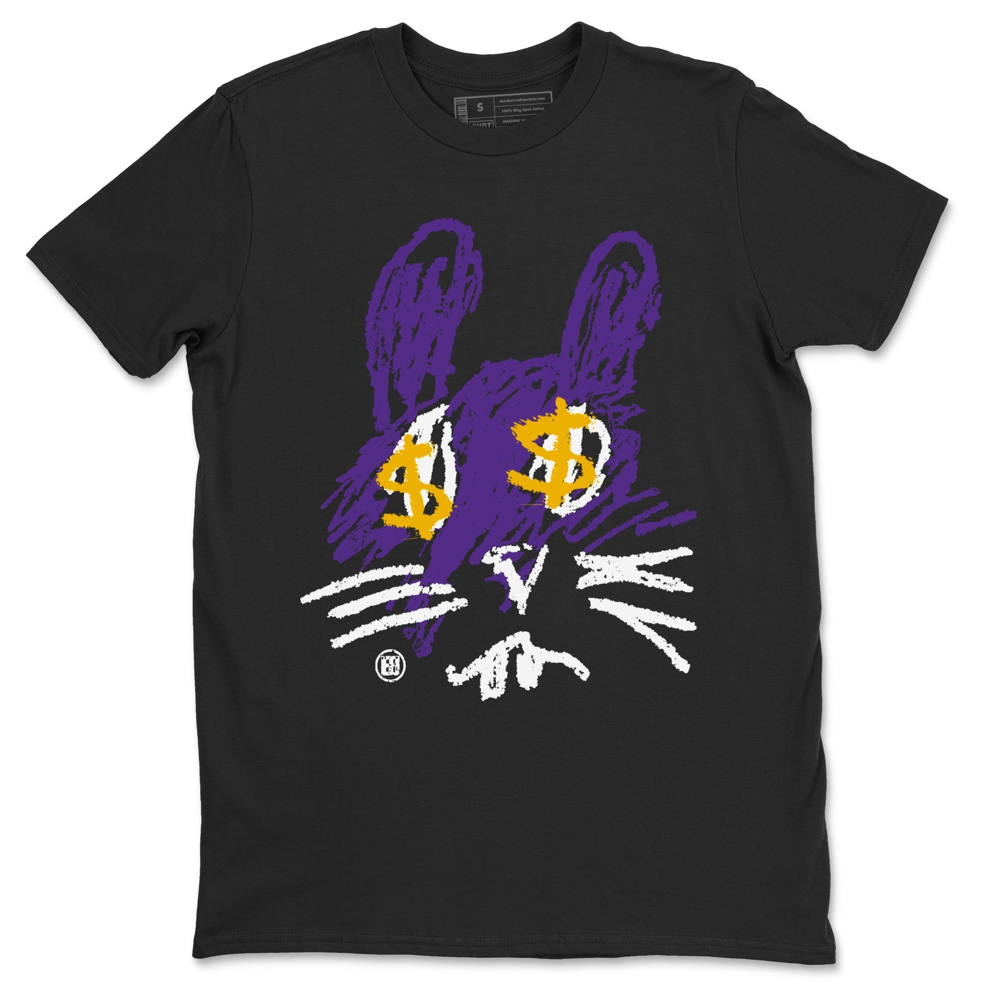 Air Jordan 12 Field Purple Sneaker Match Tees Crayon Bunny Streetwear Sneaker Shirt AJ12 Field Purple Drip Gear Zone Sneaker Matching Clothing Unisex Shirts Black 2