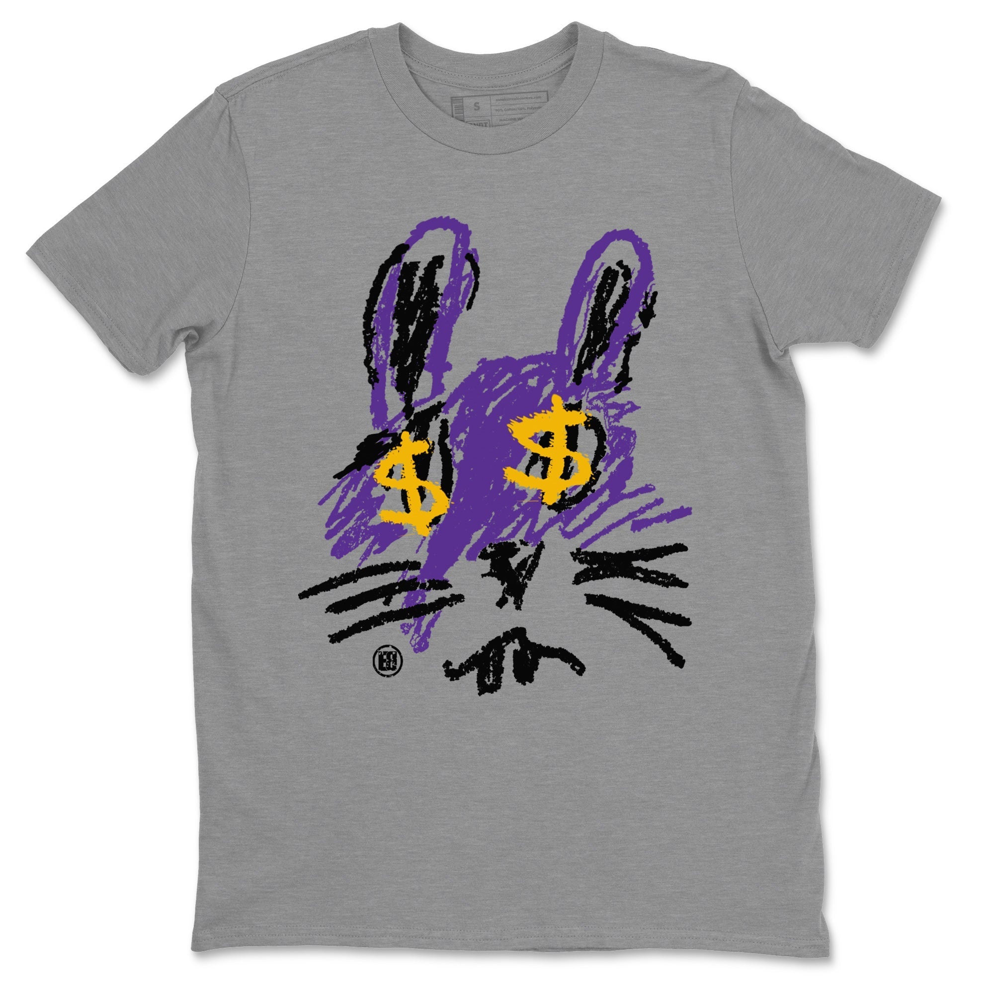 Air Jordan 12 Field Purple Sneaker Match Tees Crayon Bunny Streetwear Sneaker Shirt AJ12 Field Purple Drip Gear Zone Sneaker Matching Clothing Unisex Shirts Heather Grey 2