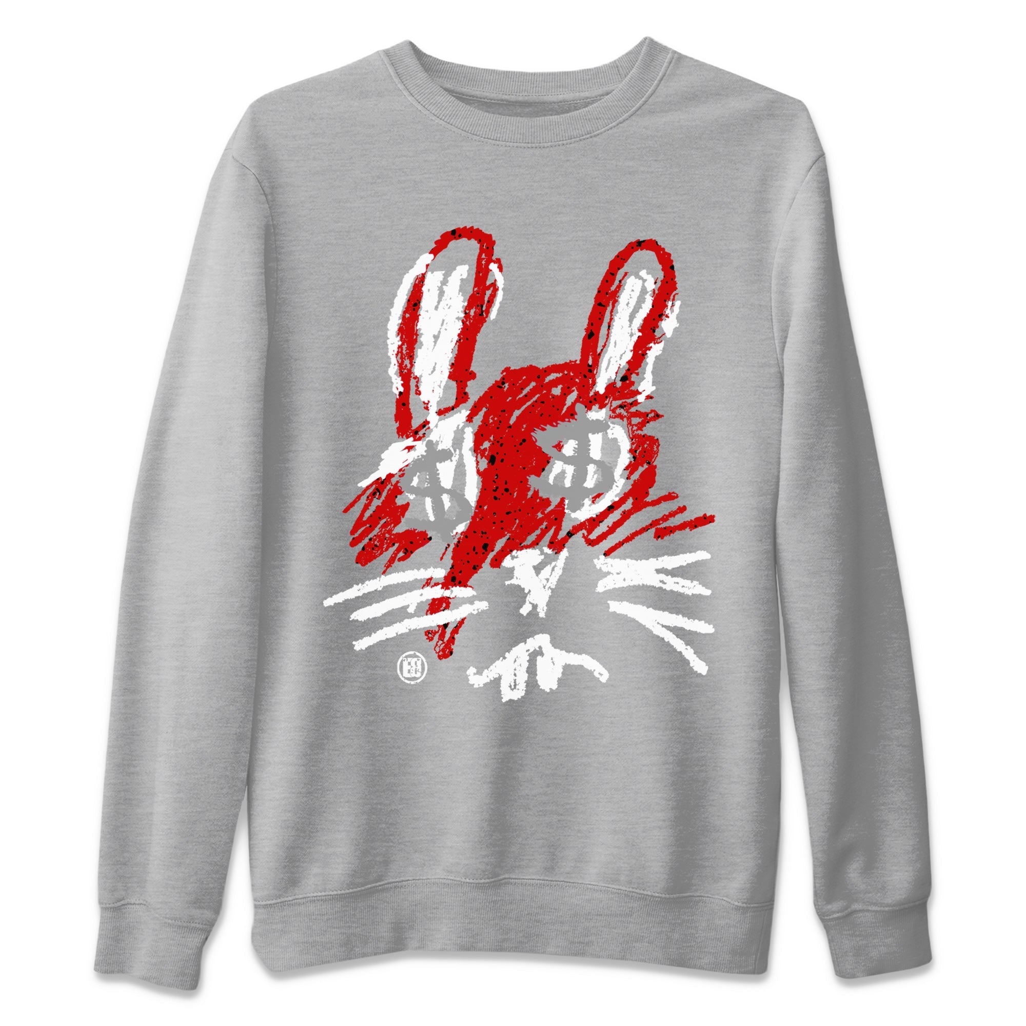 Air Jordan 4 Red Cement Sneaker Match Tees Crayon Bunny Streetwear Sneaker Shirt AJ4 Red Cement Sneaker Release Tees Unisex Shirts Heather Grey 2