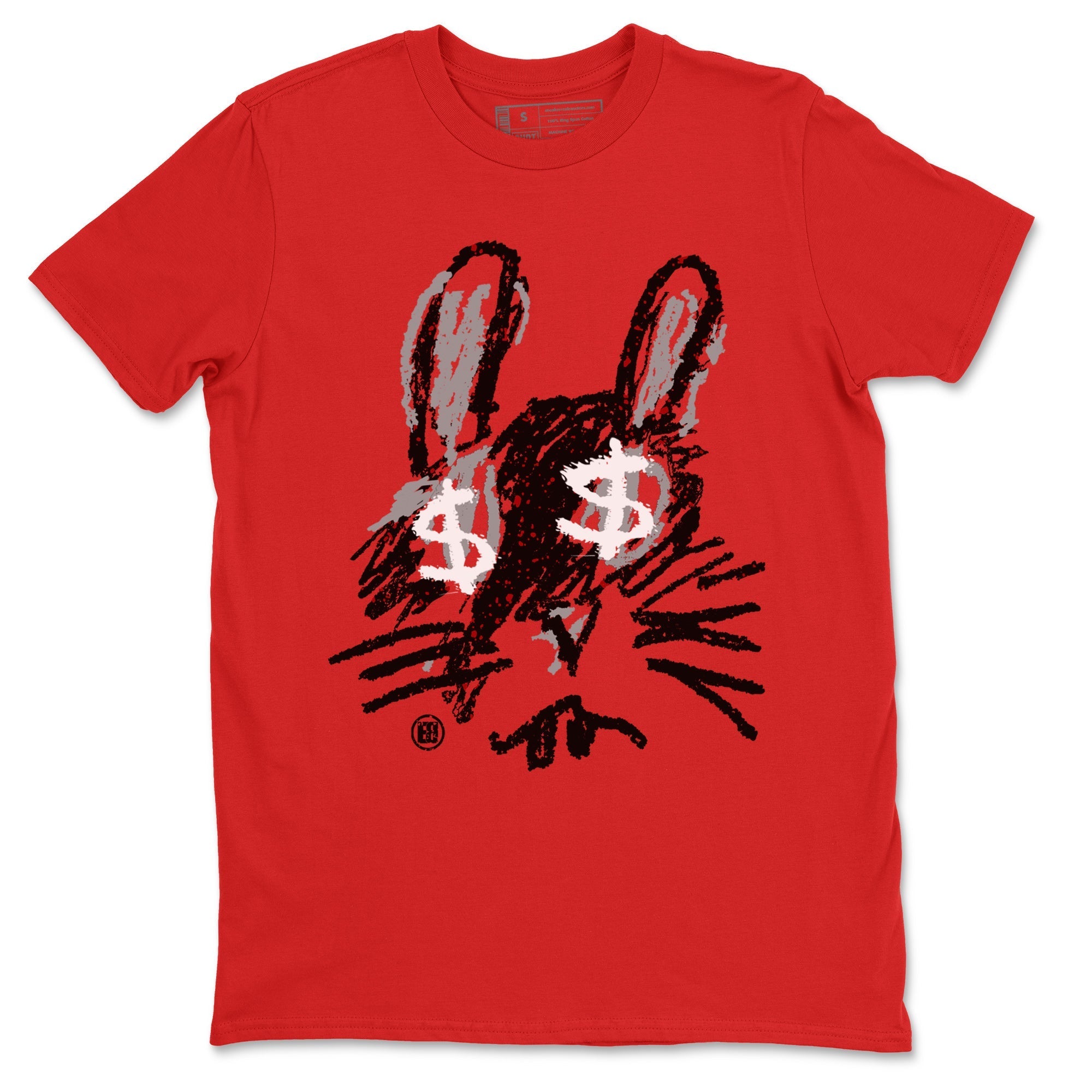 Air Jordan 4 Red Cement Sneaker Match Tees Crayon Bunny Streetwear Sneaker Shirt AJ4 Red Cement Sneaker Release Tees Unisex Shirts Red 2