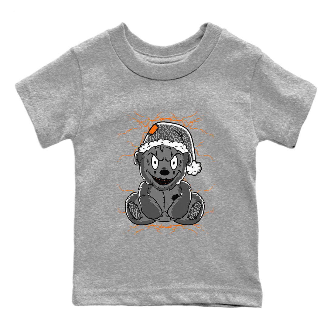 Air Jordan 3 Fear shirt to match jordans Creepy Bear sneaker tees Air Jordan 3 Retro Fear Drip Gear Zone Crew Neck T-ShirtBaby Toddler Heather Grey 2 T-Shirt