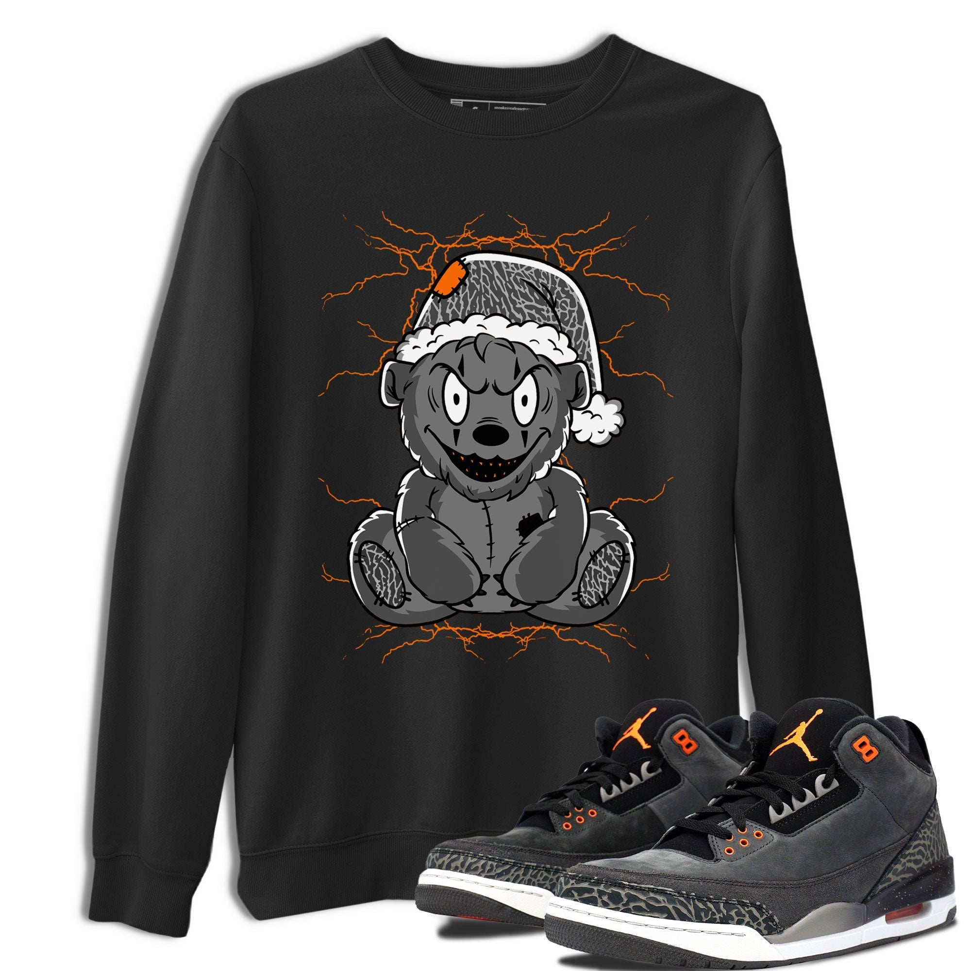 Air Jordan 3 Fear shirt to match jordans Creepy Bear sneaker tees Air Jordan 3 Retro Fear Drip Gear Zone Crew Neck T-ShirtUnisex Black 1 T-Shirt