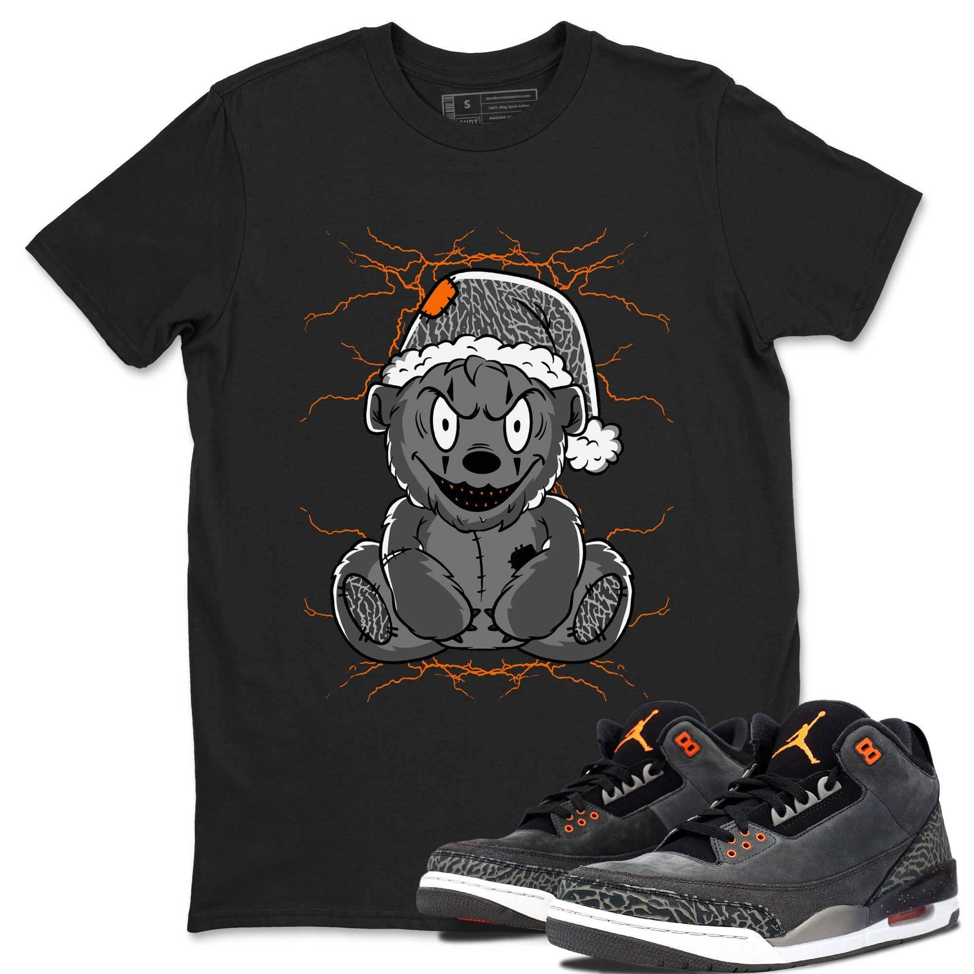 Air Jordan 3 Fear shirt to match jordans Creepy Bear sneaker tees Air Jordan 3 Retro Fear Drip Gear Zone Crew Neck T-ShirtUnisex Black 1 T-Shirt