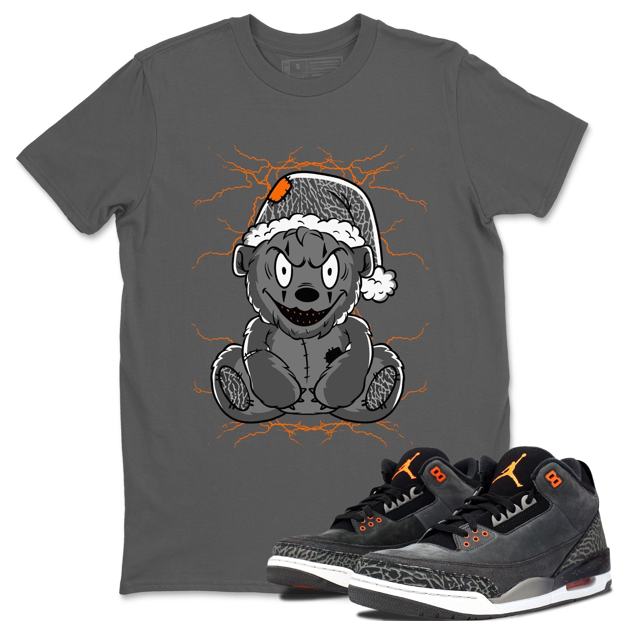 Air Jordan 3 Fear shirt to match jordans Creepy Bear sneaker tees Air Jordan 3 Retro Fear Drip Gear Zone Crew Neck T-ShirtUnisex Cool Grey 1 T-Shirt