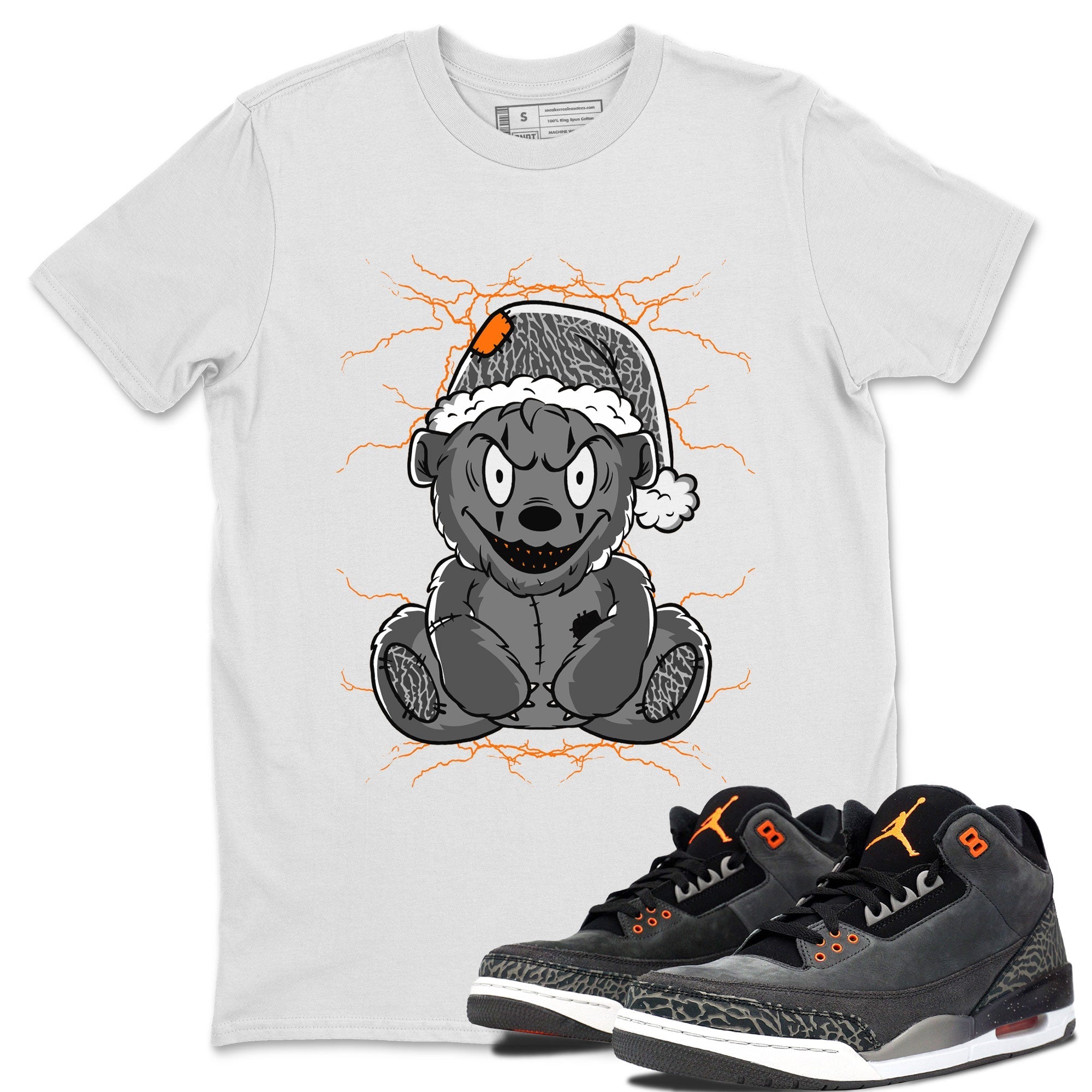 Air Jordan 3 Fear shirt to match jordans Creepy Bear sneaker tees Air Jordan 3 Retro Fear Drip Gear Zone Crew Neck T-ShirtUnisex White 1 T-Shirt