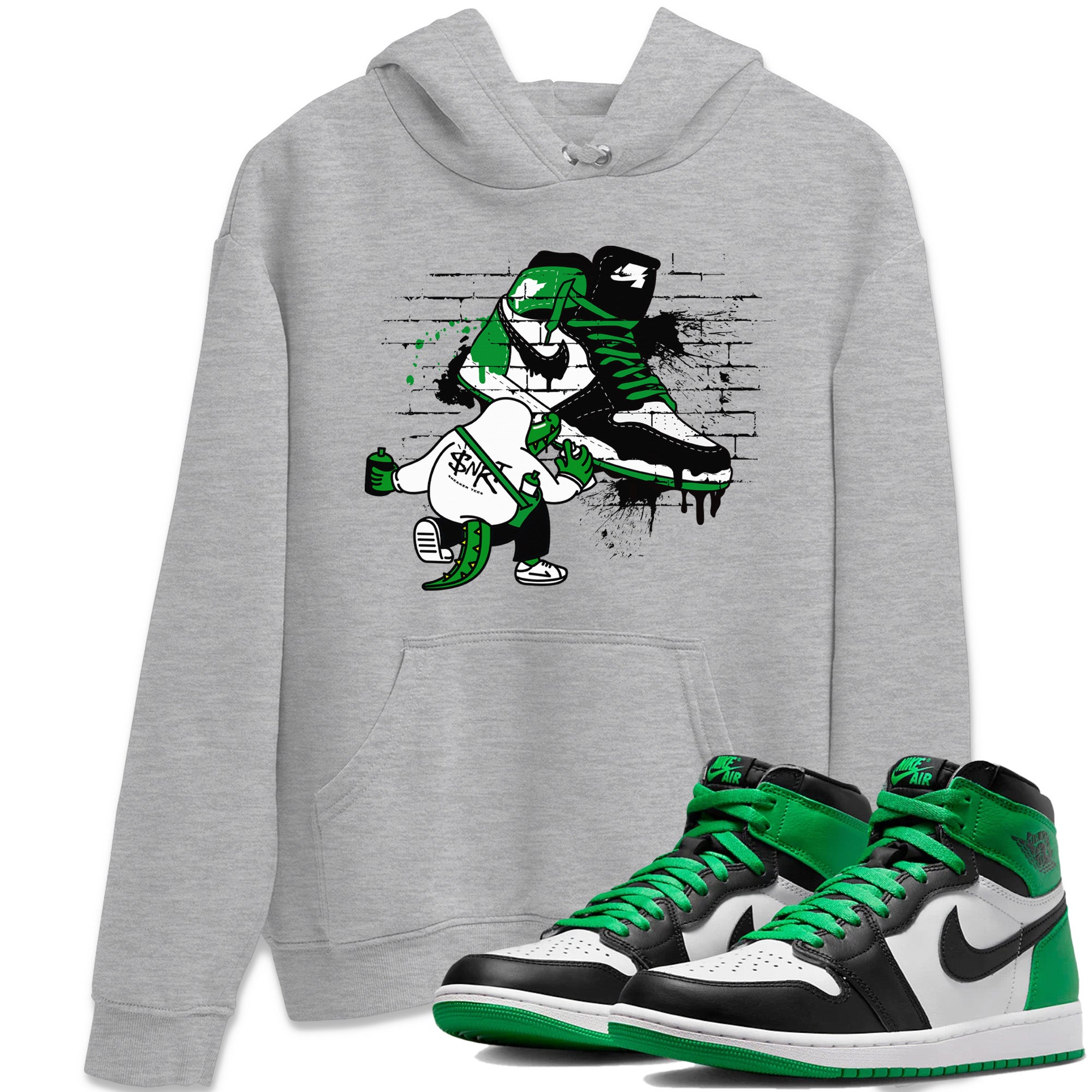 Air Jordan 1 Celtics Sneaker Match Tees Crocodile Artist Streetwear Sneaker Shirt Air Jordan 1 Retro Celtics Sneaker Release Tees Unisex Shirts Heather Grey 1