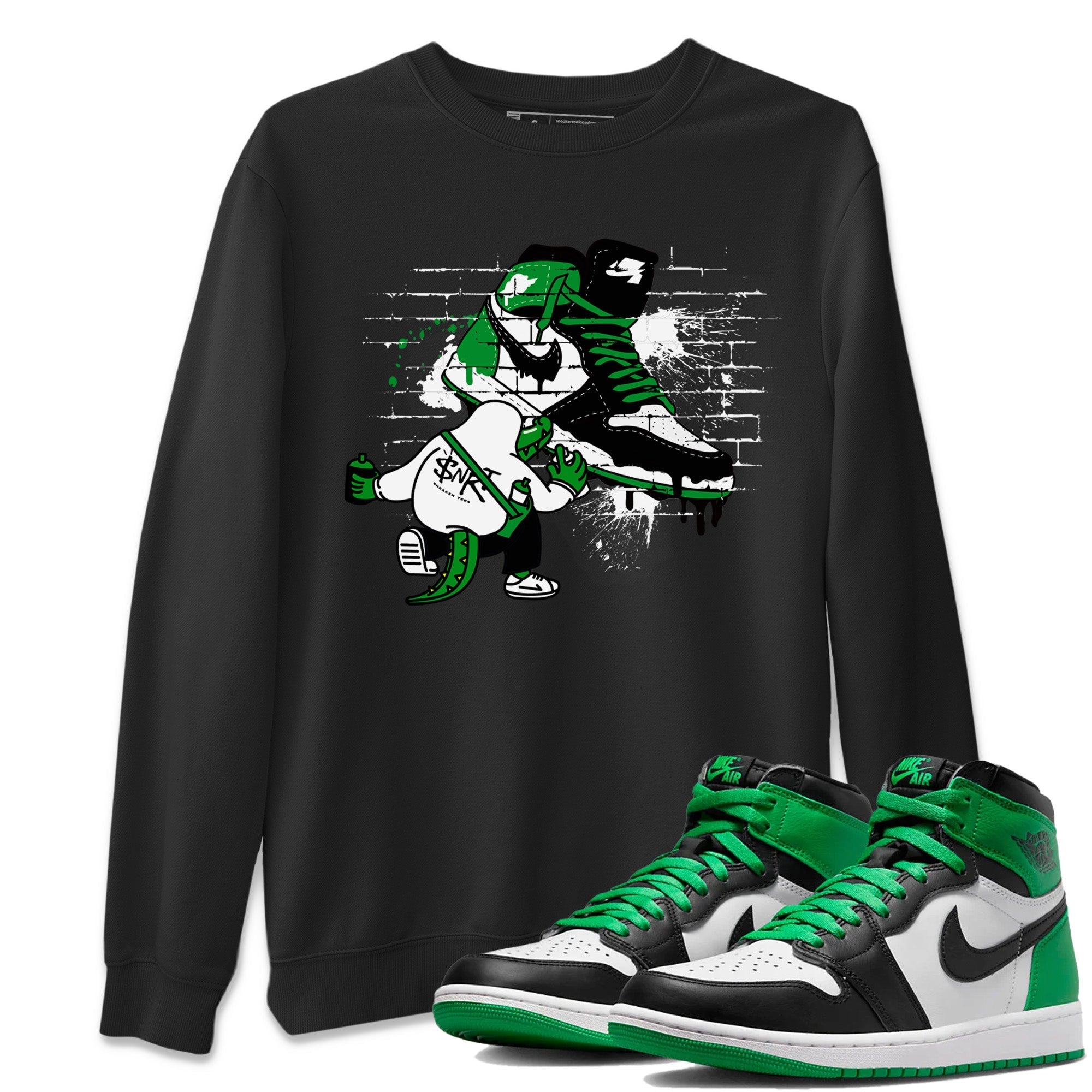Air Jordan 1 Celtics Sneaker Match Tees Crocodile Artist Streetwear Sneaker Shirt Air Jordan 1 Retro Celtics Sneaker Release Tees Unisex Shirts Black 1