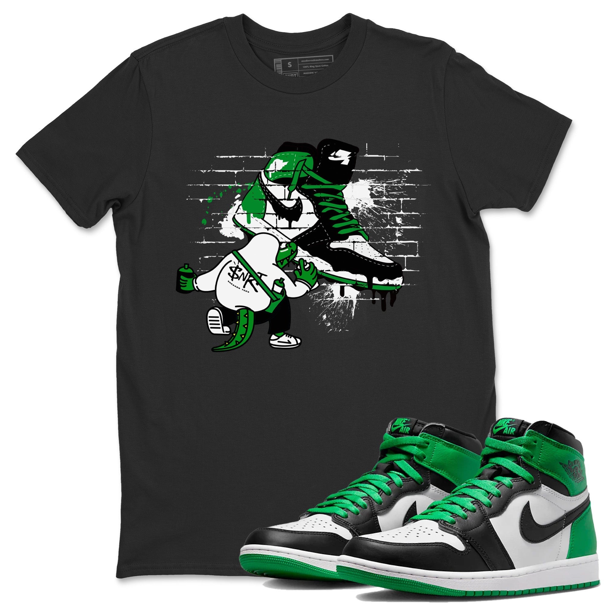 Air Jordan 1 Celtics Sneaker Match Tees Crocodile Artist Streetwear Sneaker Shirt Air Jordan 1 Retro Celtics Sneaker Release Tees Unisex Shirts Black 1