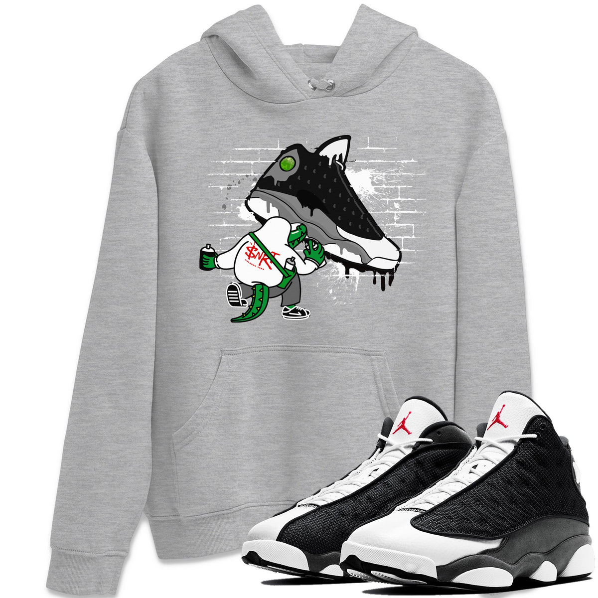 Air Jordan 13 Black Flint Sneaker Match Tees Crocodile Artist Streetwear Sneaker Shirt Air Jordan 13 Retro Black Flint Sneaker Release Tees Unisex Shirts Heather Grey 1