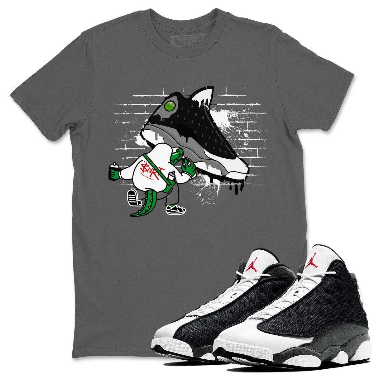 Air Jordan 13 Black Flint Sneaker Match Tees Crocodile Artist Streetwear Sneaker Shirt Air Jordan 13 Retro Black Flint Sneaker Release Tees Unisex Shirts Cool Grey 1