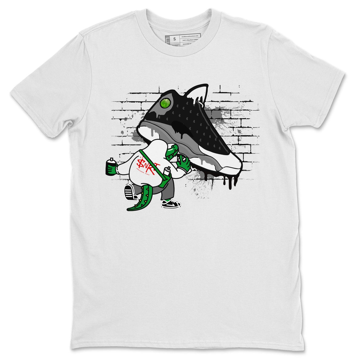 Air Jordan 13 Black Flint Sneaker Match Tees Crocodile Artist Streetwear Sneaker Shirt Air Jordan 13 Retro Black Flint Sneaker Release Tees Unisex Shirts White 2