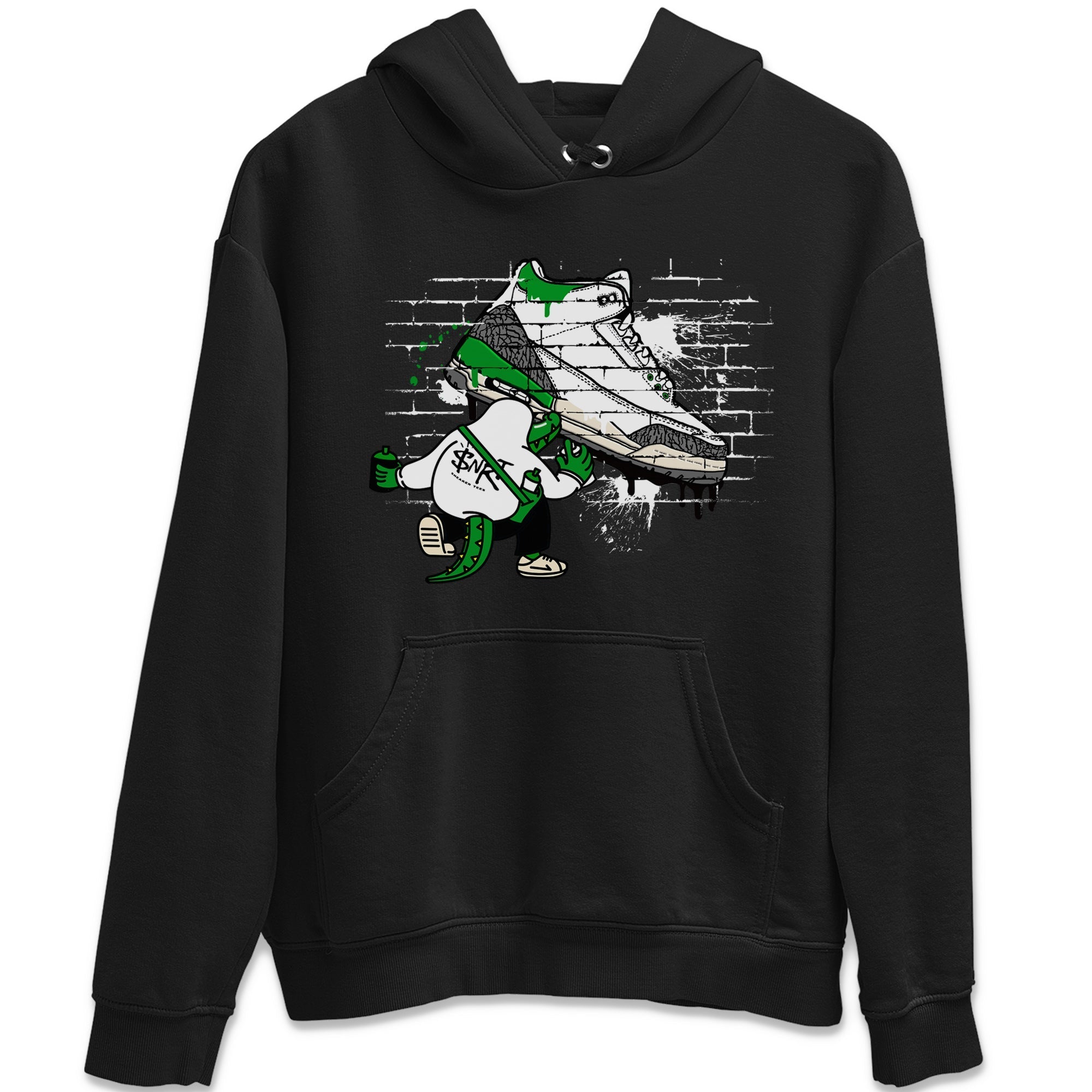 AJ3 Lucky Green Sneaker Match Tees Crocodile Artist Streetwear Sneaker Shirt Air Jordan 3 Lucky Green Sneaker Release Tees Unisex Shirts Black 2