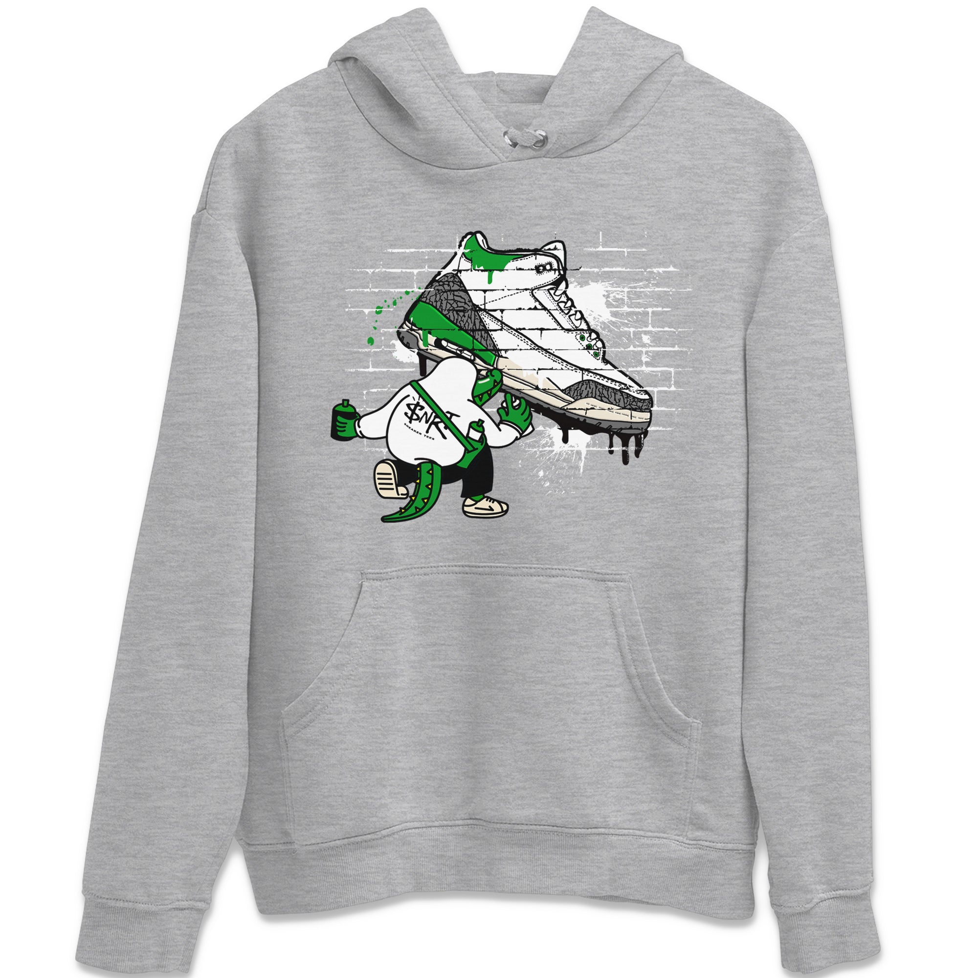 AJ3 Lucky Green Sneaker Match Tees Crocodile Artist Streetwear Sneaker Shirt Air Jordan 3 Lucky Green Sneaker Release Tees Unisex Shirts Heather Grey 2