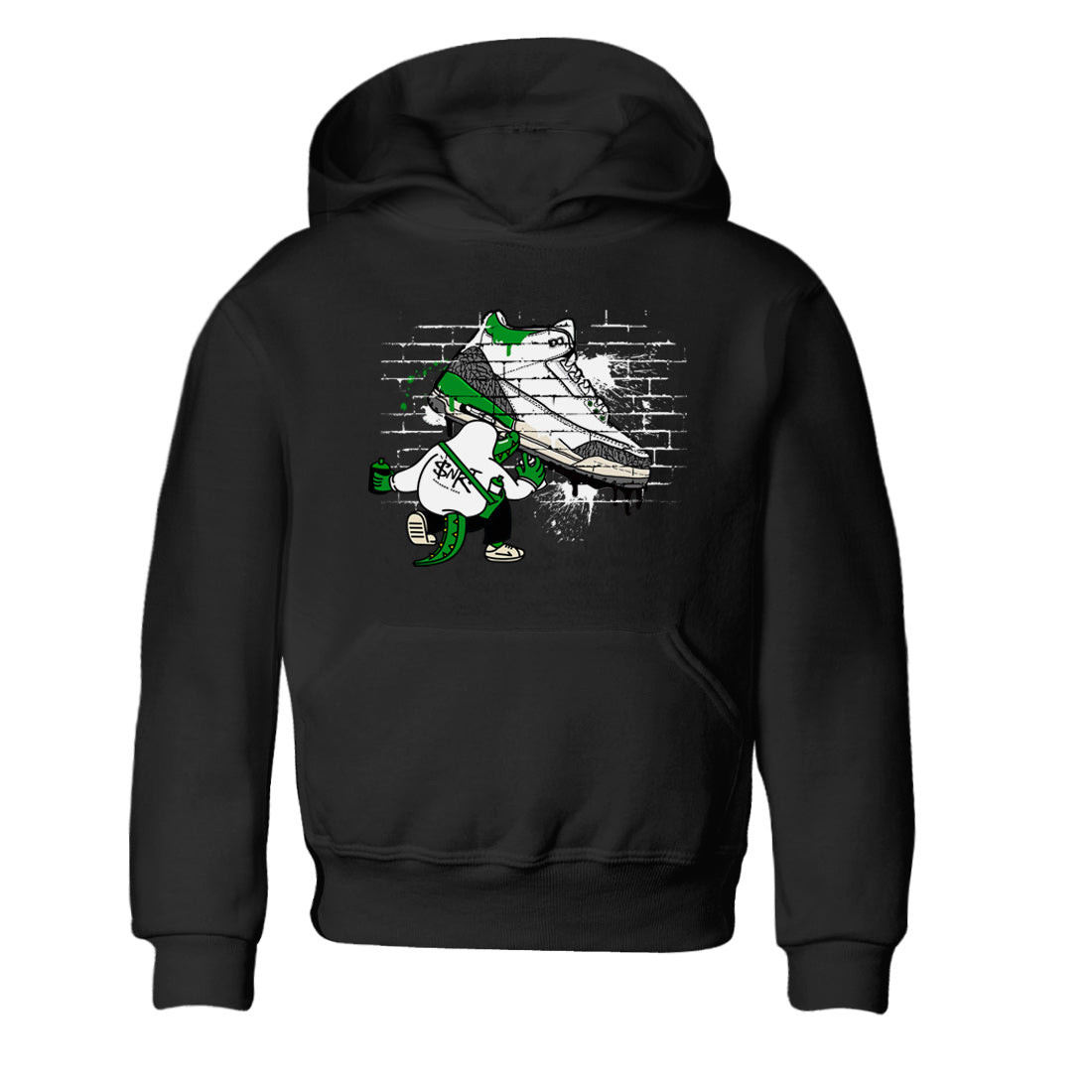AJ3 Lucky Green Sneaker Match Tees Crocodile Artist Streetwear Sneaker Shirt Air Jordan 3 Lucky Green Sneaker Release Tees Kids Shirts Black 2