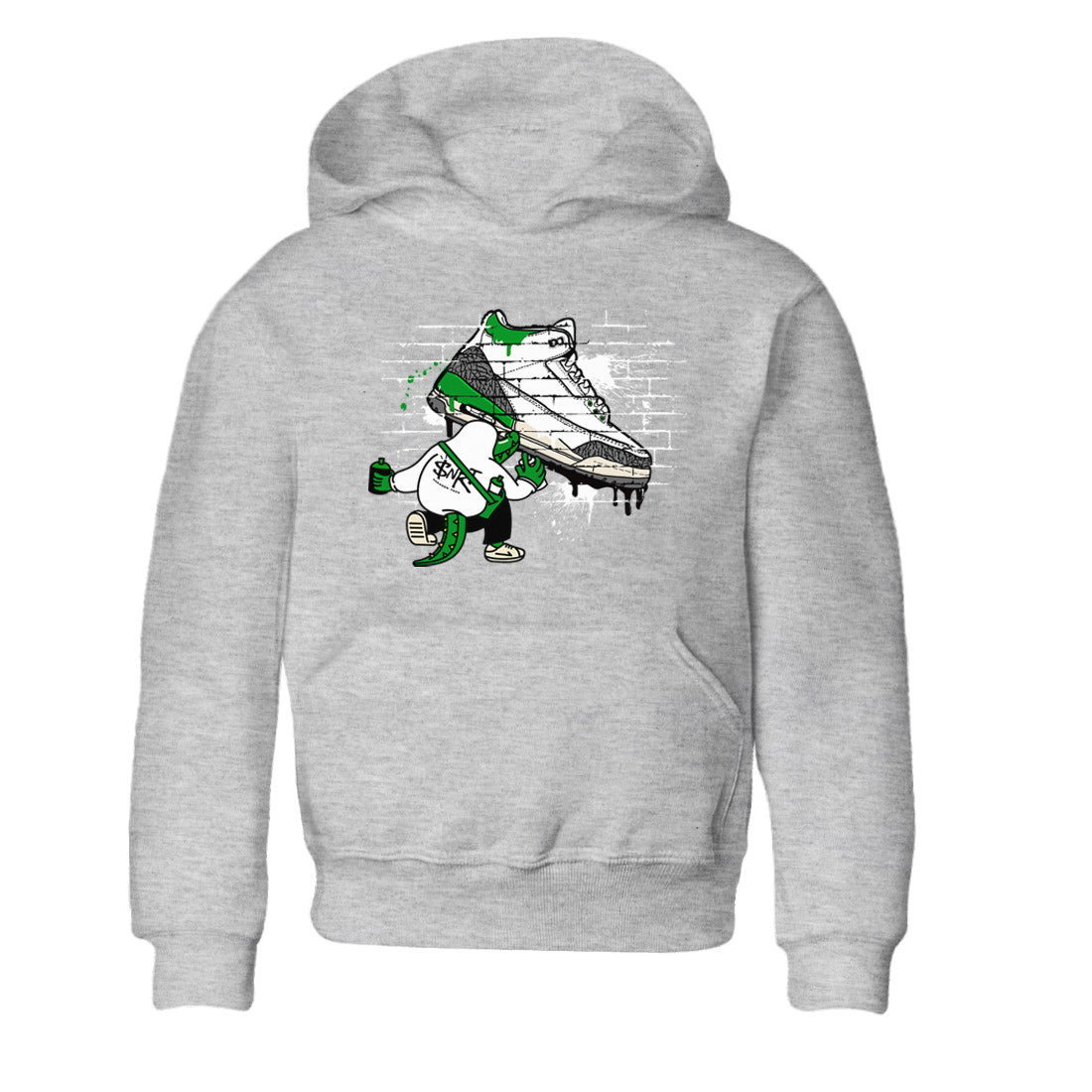 AJ3 Lucky Green Sneaker Match Tees Crocodile Artist Streetwear Sneaker Shirt Air Jordan 3 Lucky Green Sneaker Release Tees Kids Shirts Heather Grey 2