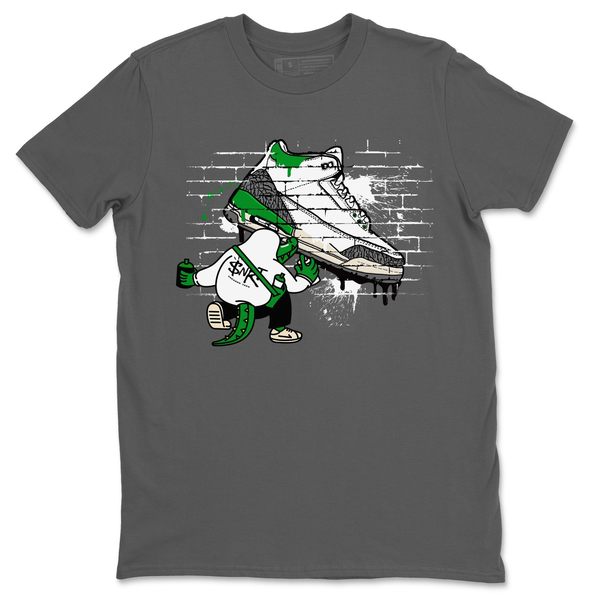 AJ3 Lucky Green Sneaker Match Tees Crocodile Artist Streetwear Sneaker Shirt Air Jordan 3 Lucky Green Sneaker Release Tees Unisex Shirts Cool Grey 2