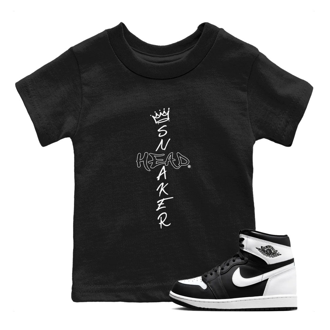 1s Black White shirt to match jordans streetwear brand Cross Sneakerhead sneaker tees Air Jordan 1 Black White Drip Gear Zone baby toddler Black 1 cotton Shirt