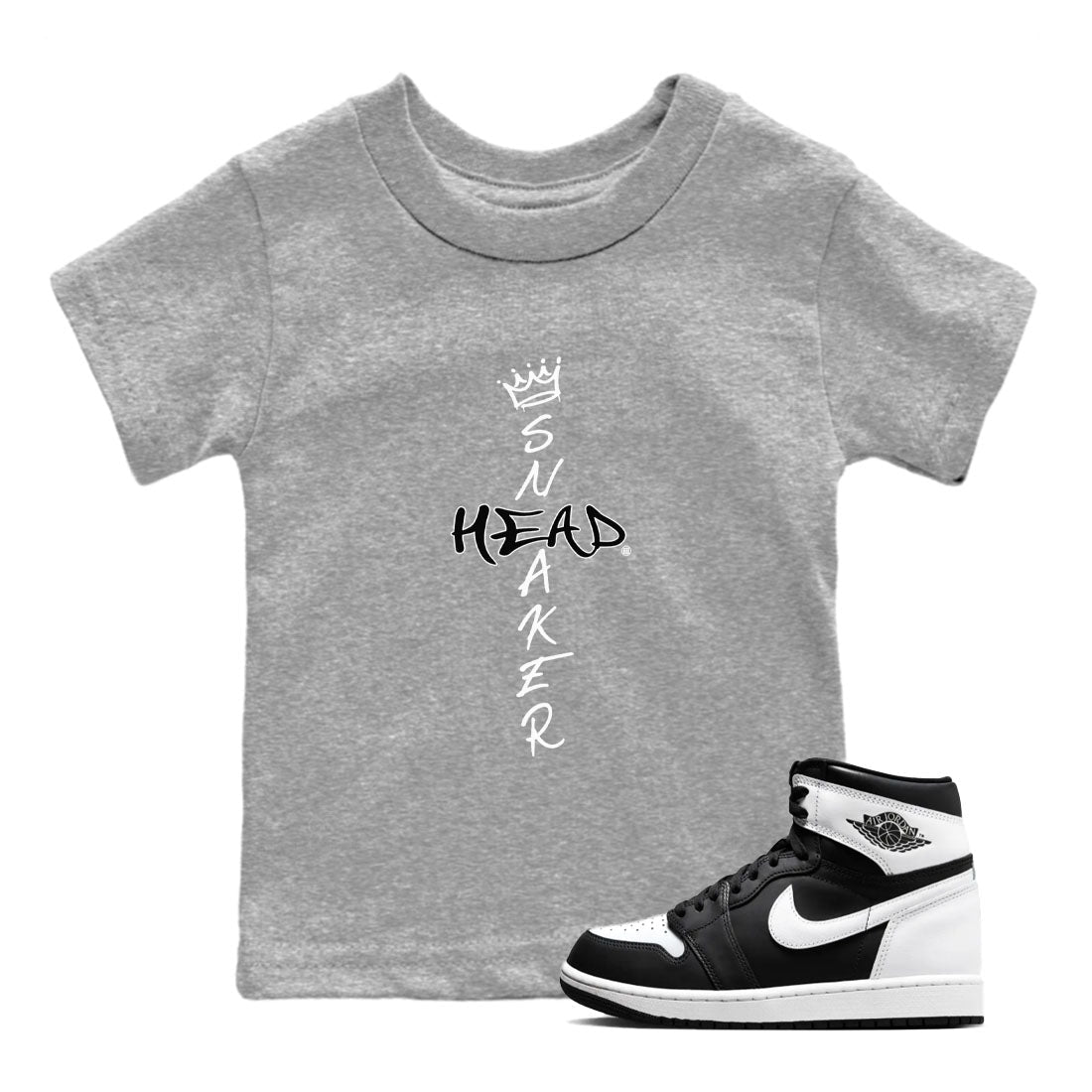 1s Black White shirt to match jordans streetwear brand Cross Sneakerhead sneaker tees Air Jordan 1 Black White Drip Gear Zone baby toddler Heather Grey 1 cotton Shirt