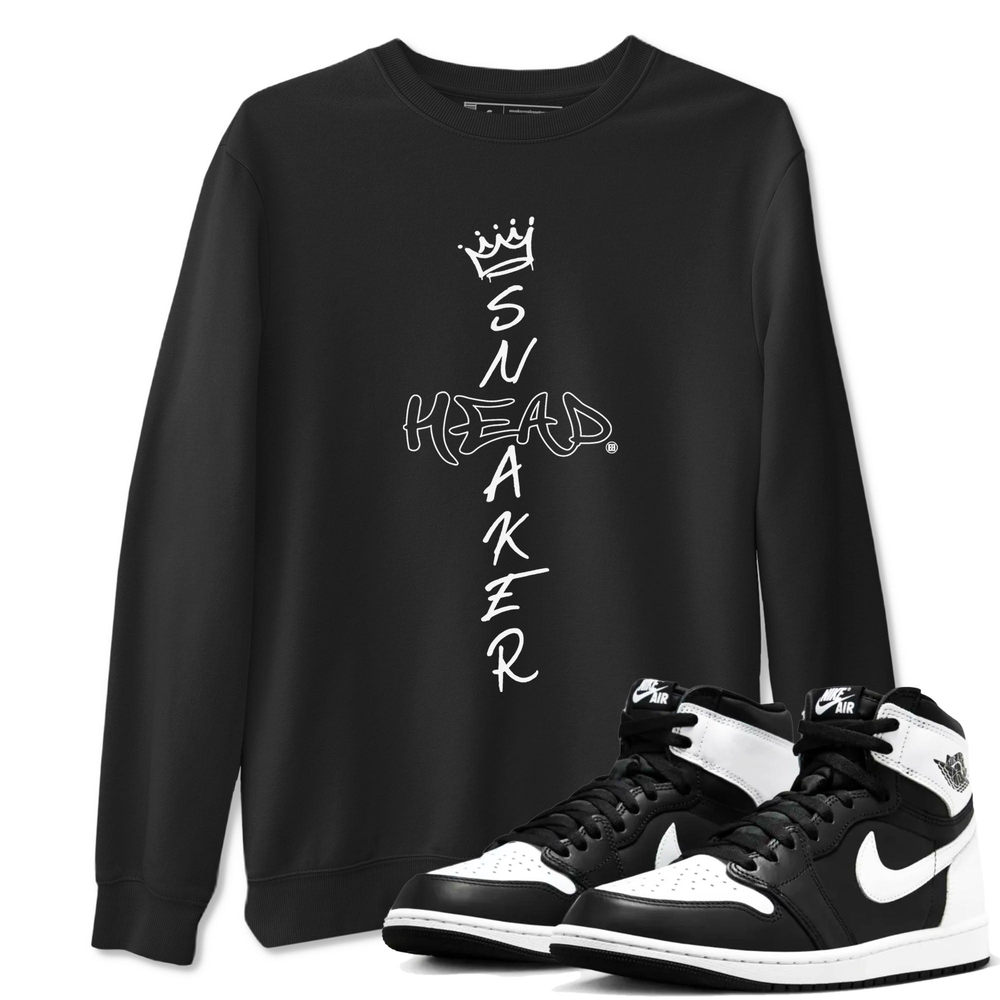 1s Black White shirt to match jordans streetwear brand Cross Sneakerhead sneaker tees Air Jordan 1 Black White Drip Gear Zone unisex cotton Black 1 crew neck shirt