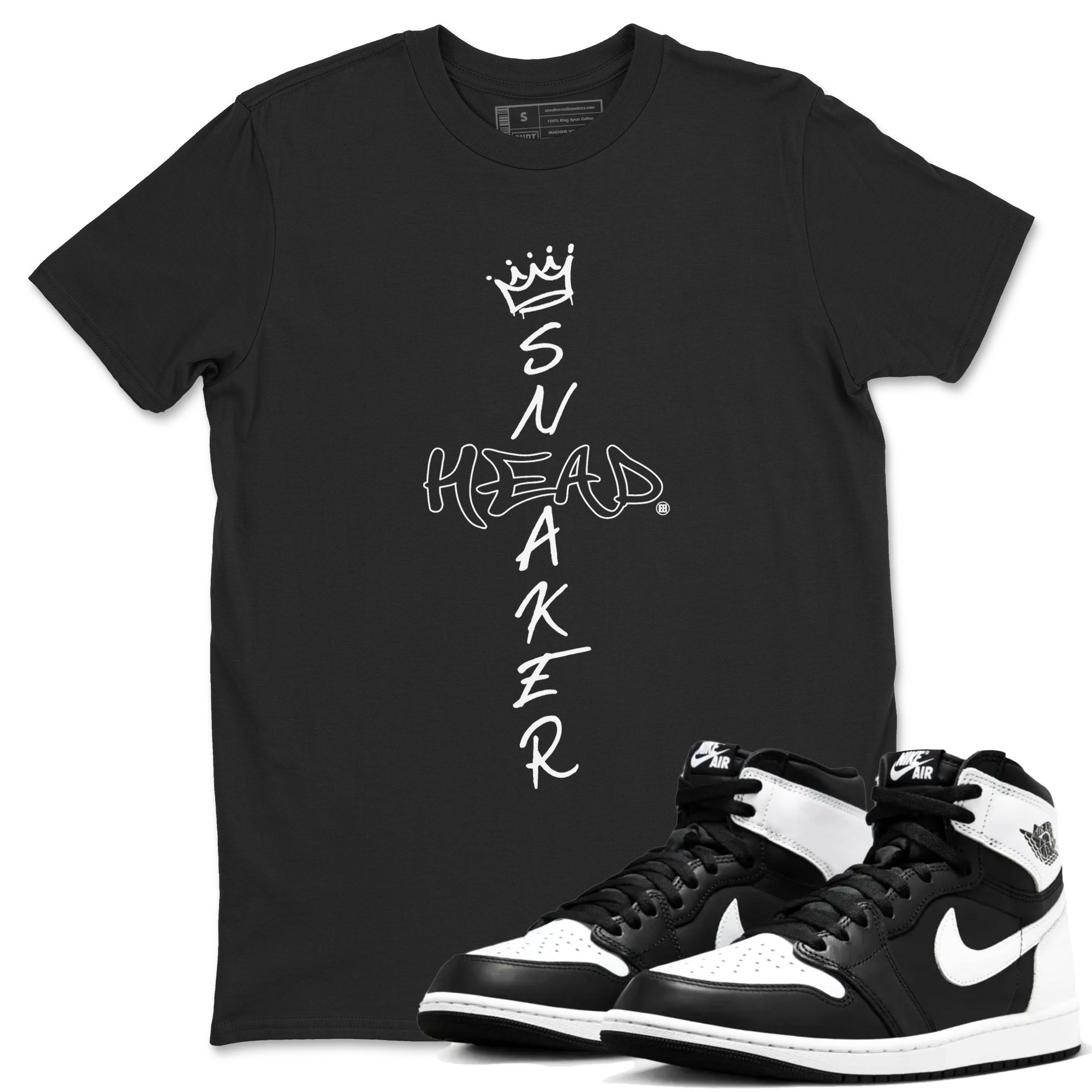 1s Black White shirt to match jordans streetwear brand Cross Sneakerhead sneaker tees Air Jordan 1 Black White Drip Gear Zone unisex cotton Black 1 crew neck shirt